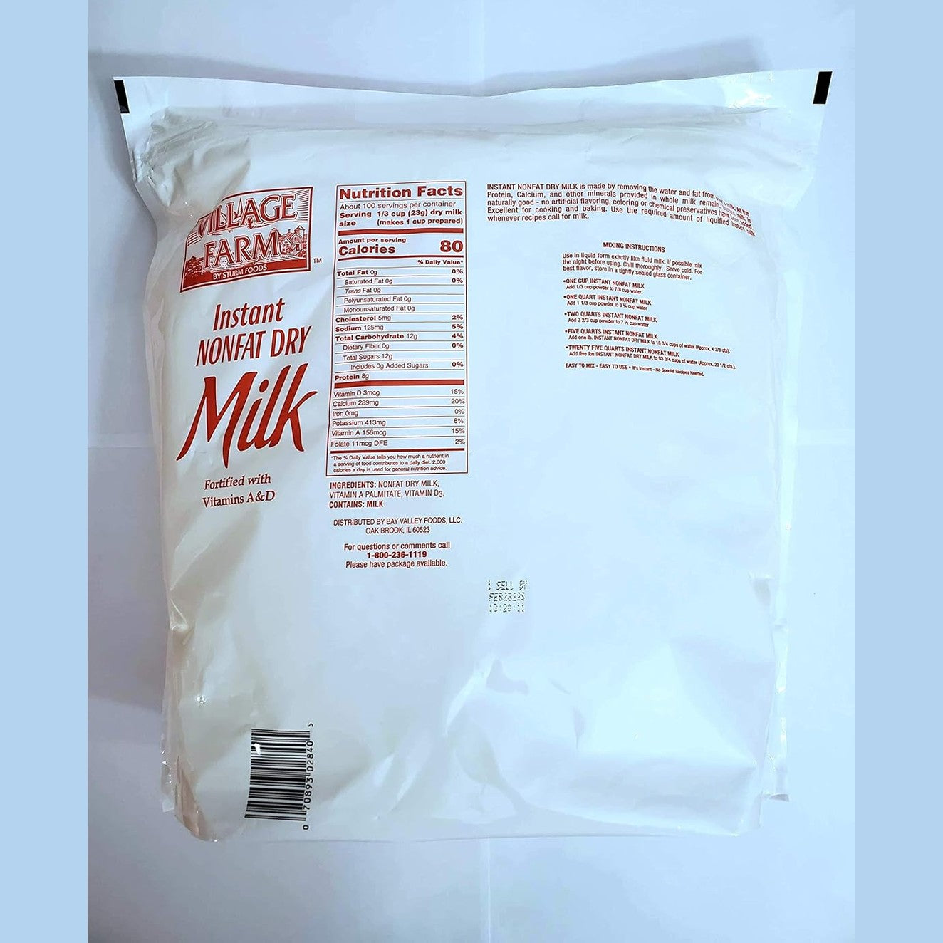 Village Farm Instant Nonfat Dry Milk, 5 lbs.