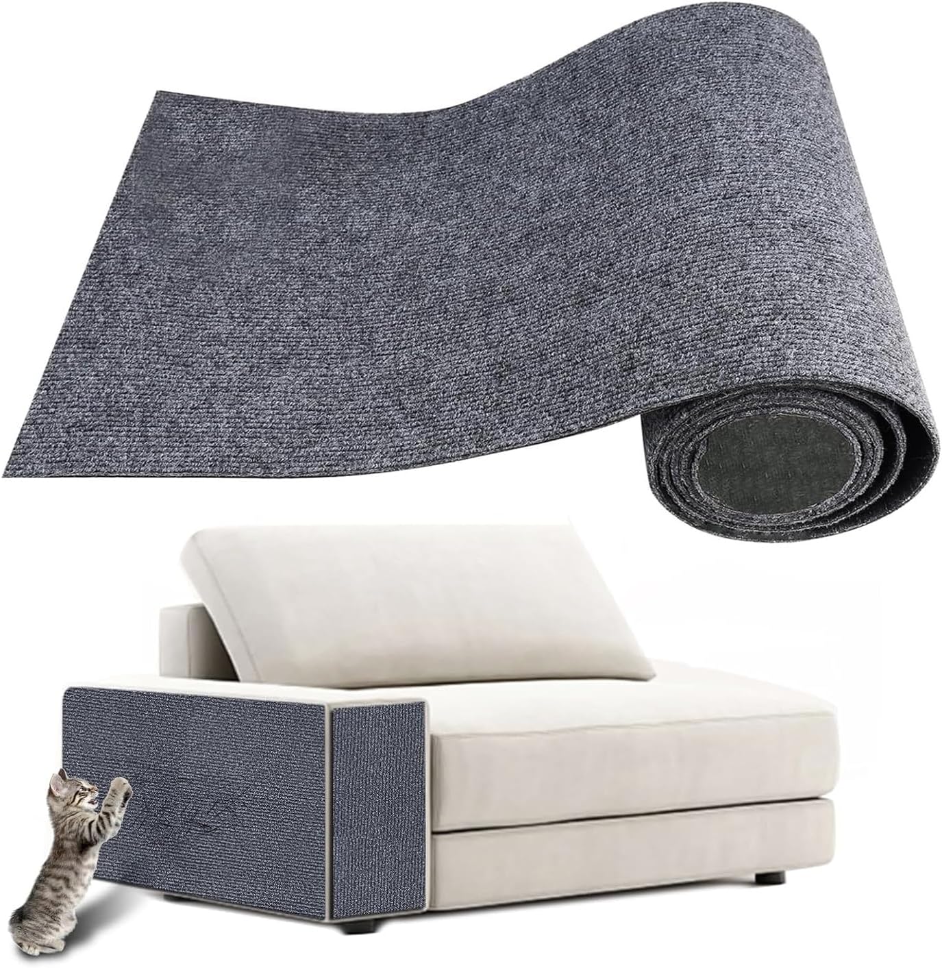 Selbstklebende Kratzschutzmatte für Sofa & Wand, 40x200 cm kratzschutz Sofa Katze - Trimmbarer Schutz gegen Katzenkratzer Couch Schutz von DIY Krallen Katzenteppich