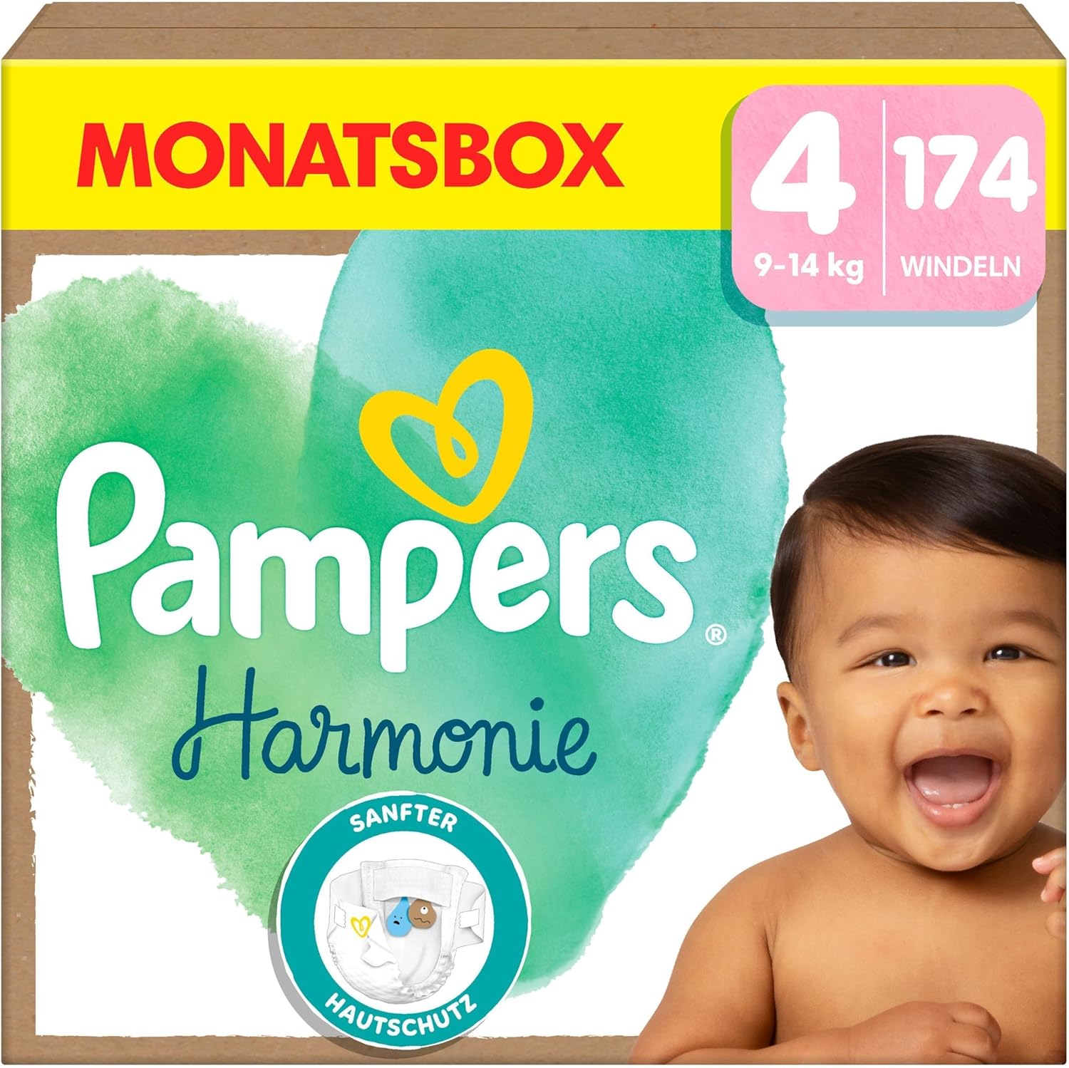 Pampers Harmonie Windeln Größe 5, 152 Windeln, 11kg-16kg, sanfter Hautschutz mit 100Prozent Pampers Schutz