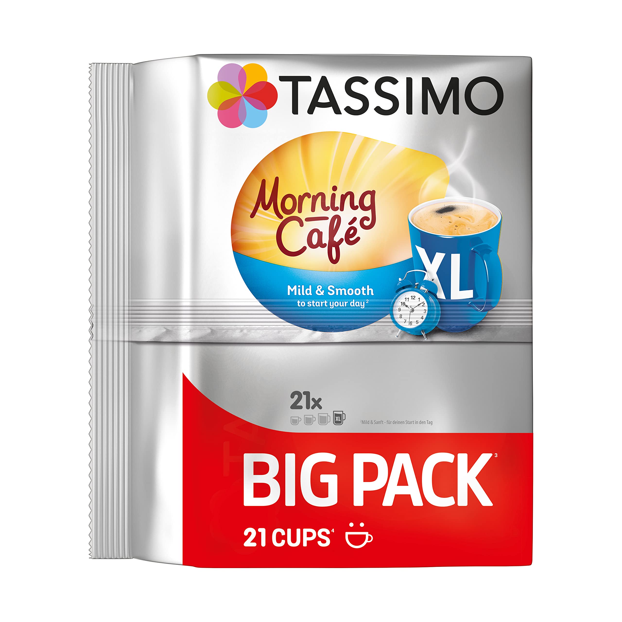 Tassimo Kapseln Morning Café XL Strong & Intense, Big Pack, 5 x 21 Pads, 105 Kaffeekapseln