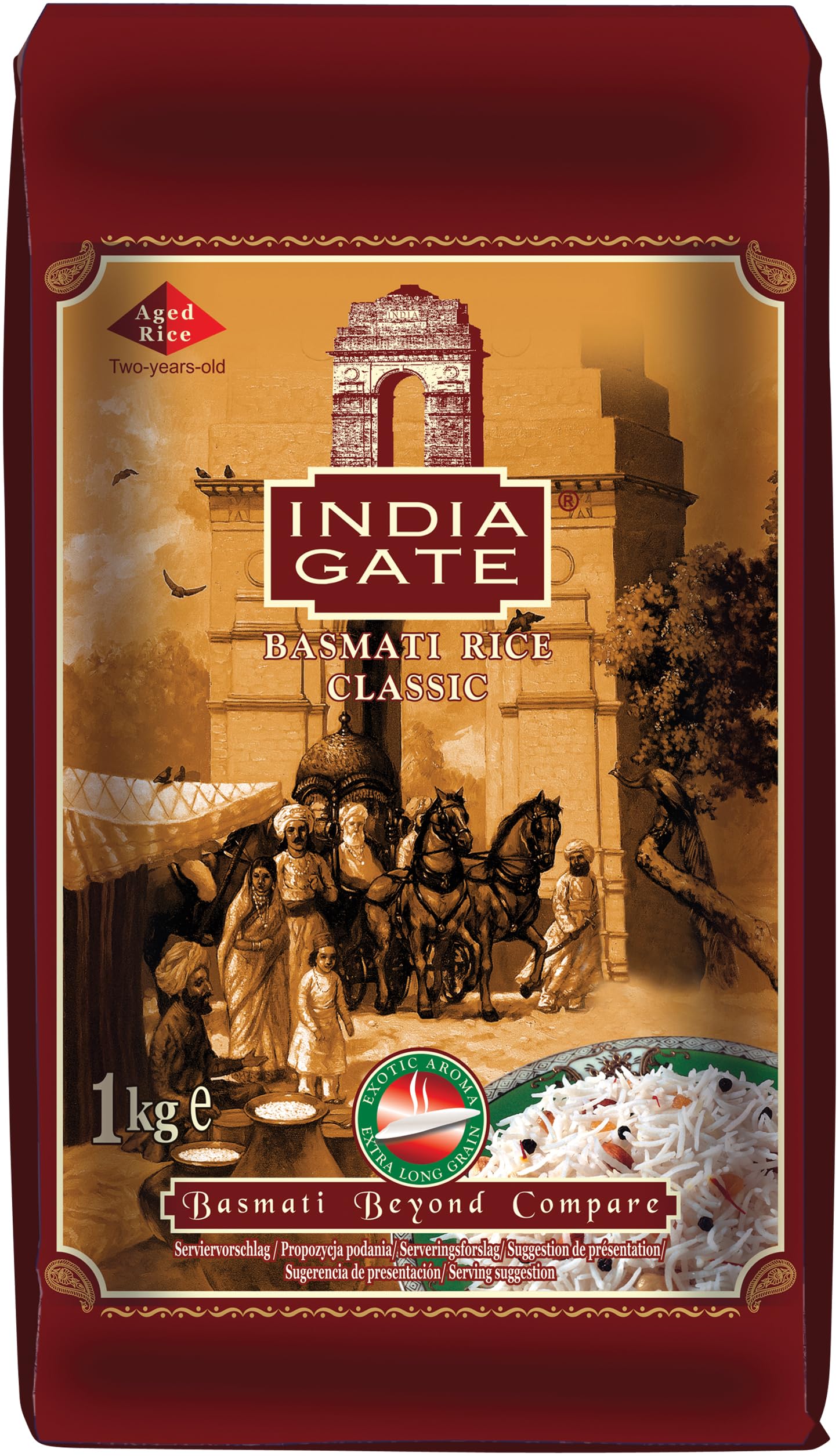 INDIA GATE Premium Basmati Reis – Feiner, aromatischer Langkornreis aus Indien, feines Langkorn (1 x 5 kg)