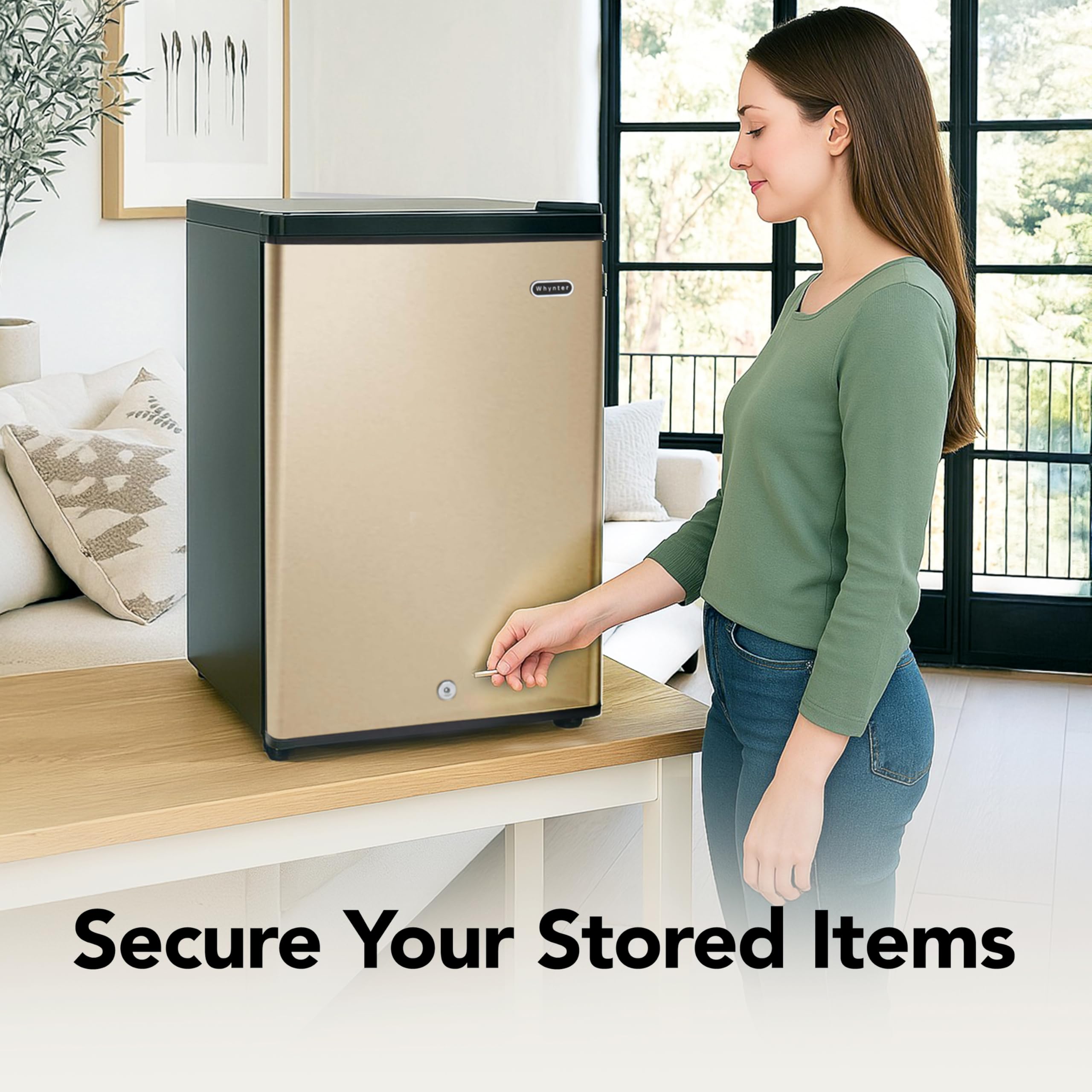Whynter CUF-112SS Mini, Energy Star Rated Small Upright Freezer with Lock, Stainless Steel -1.1 Cubic Feet