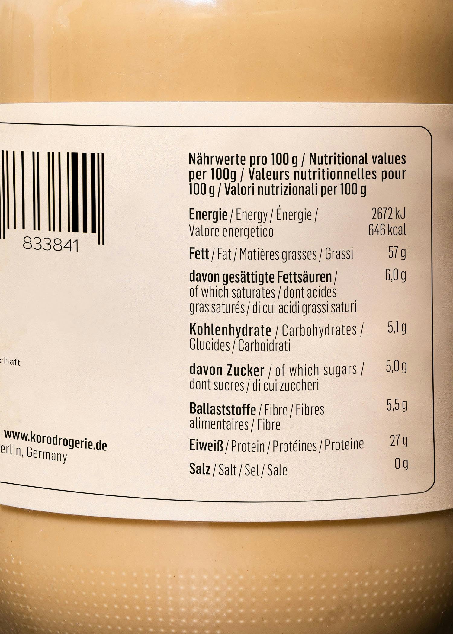 KoRo - Weißes Mandelmus 2 x 500 g - Nussmus ohne Zusatz von Zucker und Palmöl - 100% Mandeln - Unvergleichbar cremig - Vegan - Proteinquelle