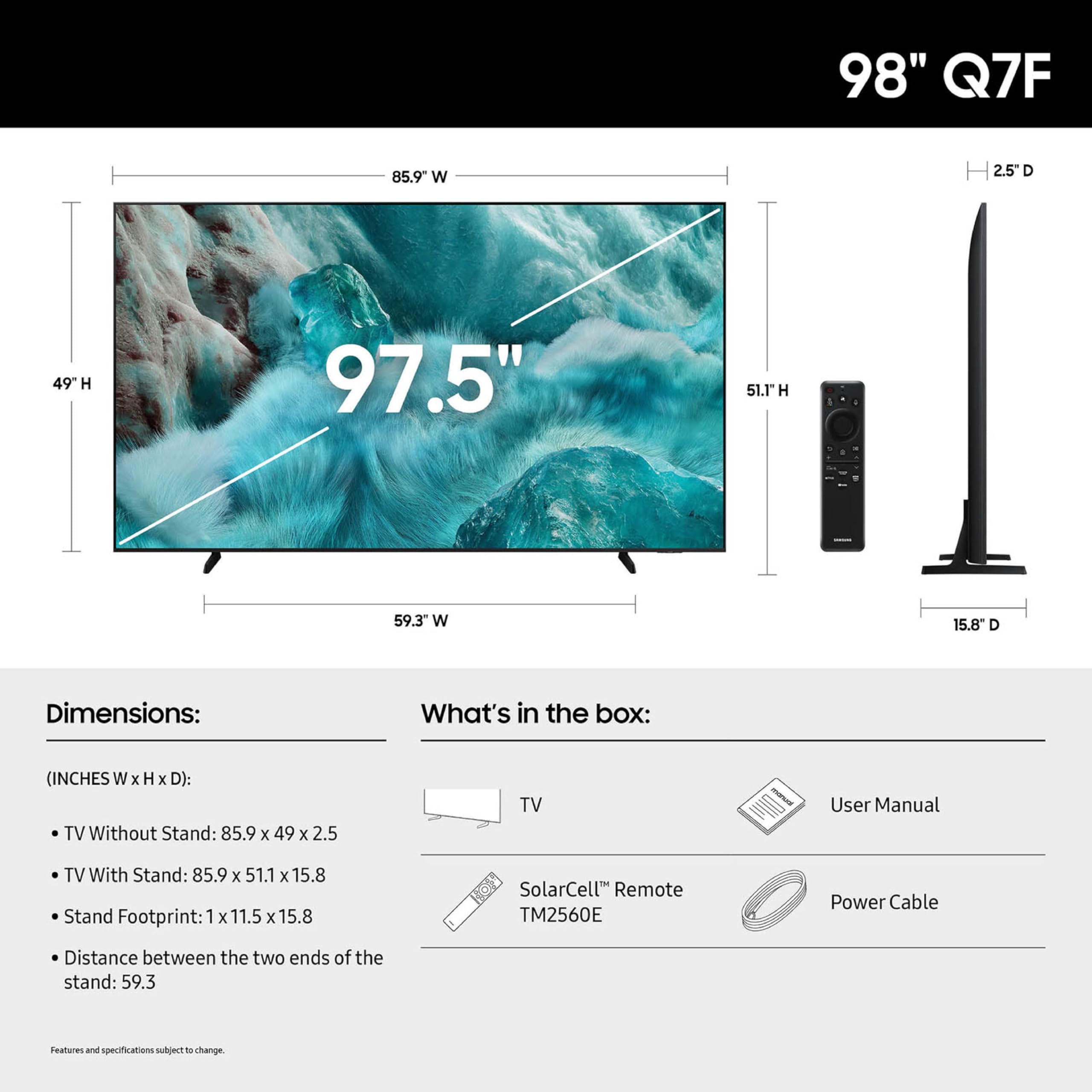 Samsung 65-Inch Class QLED Q7F Series Samsung Vision AI Smart TV (2025 Model, 65Q7F) Quantum HDR, Object Tracking Sound Lite, Q4 AI Gen1 Processor, 4K upscaling, Gaming Hub, Alexa Built-in