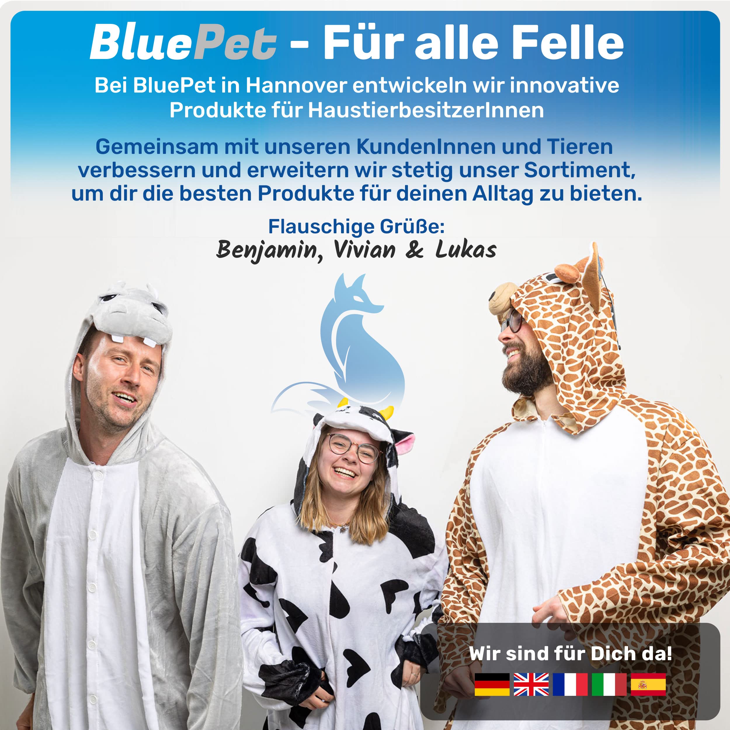 BluePet Krallenschere mit Schutz für Hunde & Katzen I Einsteigerfreundlich I Krallenzange für kleine & große Krallen + Krallenfeile im Griff - Alternative zu Nagelschere & Krallenschleifer