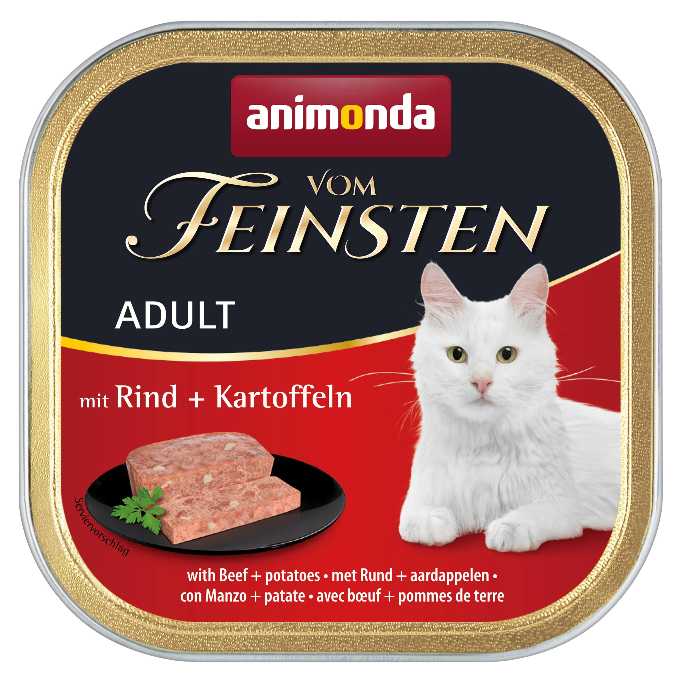 animonda Vom Feinsten Adult Vielfalt (32 x 100 g), Nassfutter für ausgewachsene Katzen, Katzenfutter ohne Getreide und Zucker, mit 100 % frischen, fleischlichen Zutaten