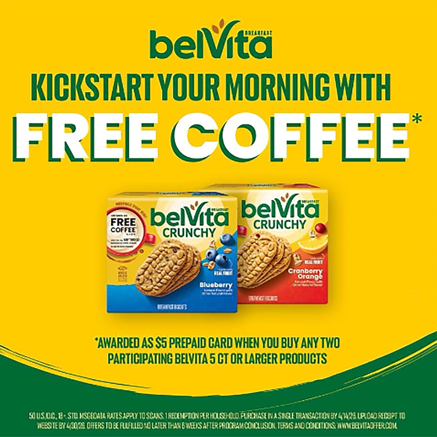 belVita Breakfast Biscuits, Cranberry Orange, 30 Total Packs, 6 Boxes (4 Biscuits Per Pack)