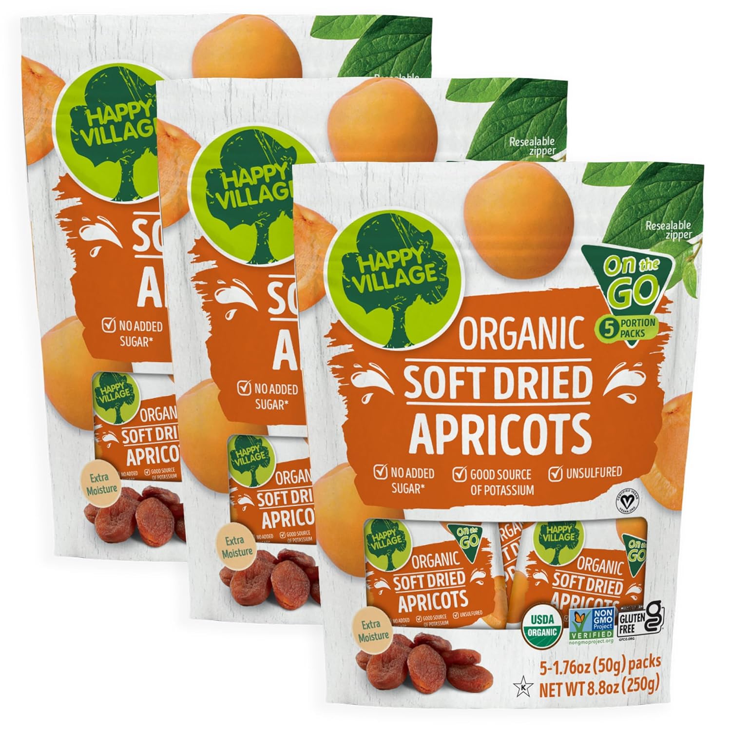 Happy Village Organic Whole Dried Strawberries, 18 OZ Resealable Pack - Soft & Juicy, Kosher, Non-GMO, No Refined Sugar, Apple Juice Infused Dried Strawberry
