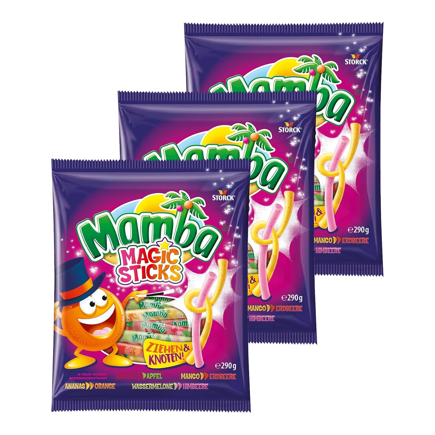 Mamba Beach Mix – 1 x 160g – Fruchtige Kaubonbons mit Mamba Beach Surfer, Mamba Beach Sticks & Mamba Beach Bites – Fruchtgummi Mix einzeln verpackt
