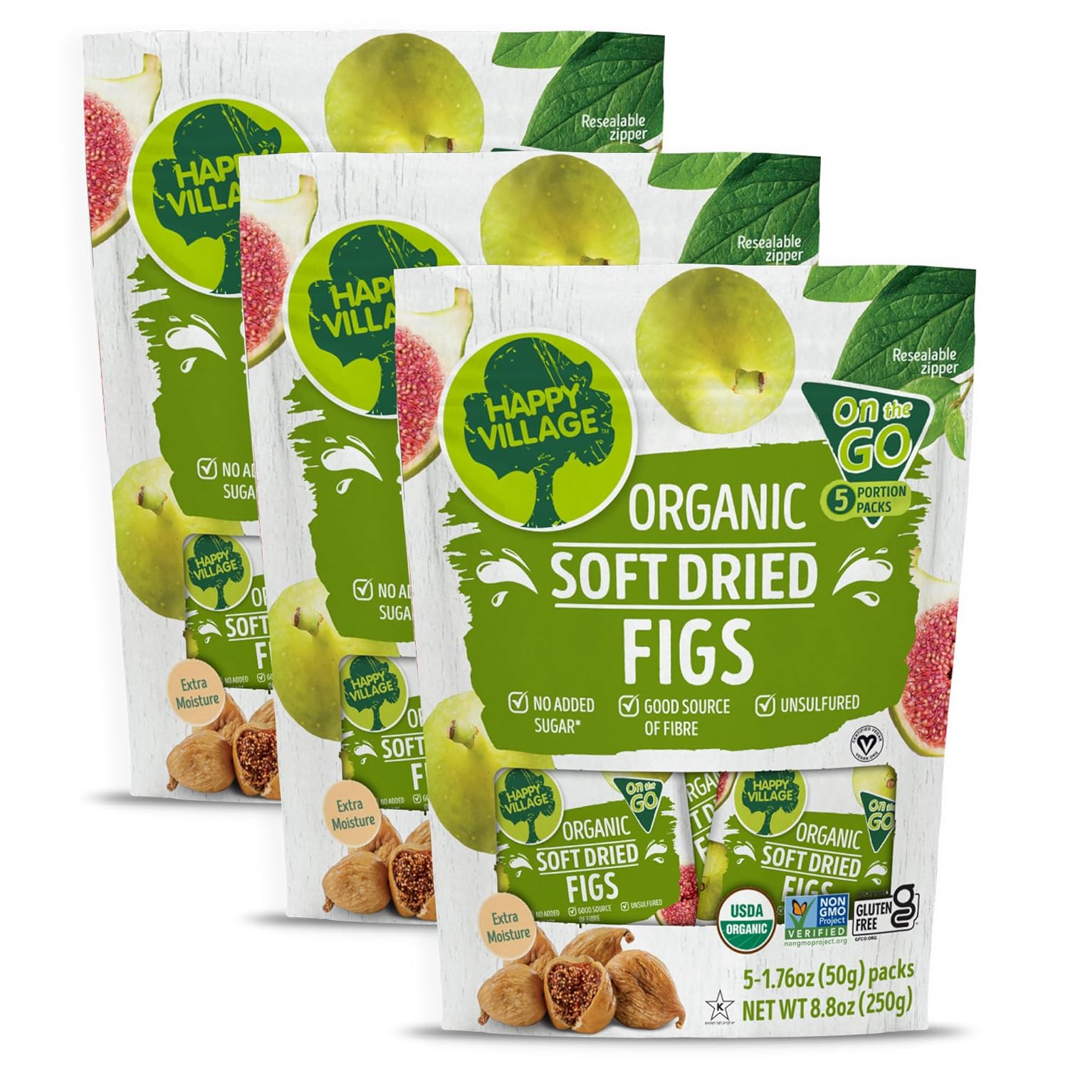 Happy Village Organic Whole Dried Strawberries, 18 OZ Resealable Pack - Soft & Juicy, Kosher, Non-GMO, No Refined Sugar, Apple Juice Infused Dried Strawberry