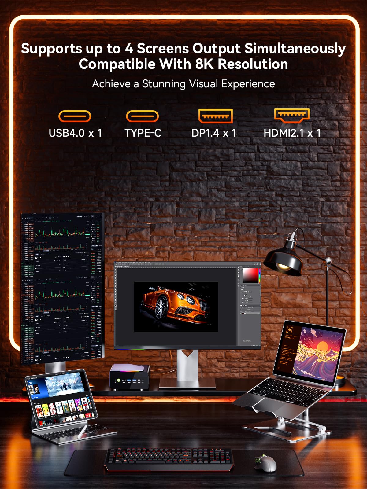 GMKtec K12 Gaming Mini PC Oculink AMD Ryzen 7 H 255 (Upgraded 8745HS) 32GB DDR5 RAM 512GB SSD, Desktop Computer Radeon 780M Graphics, 3X M.2 2280 Storage Expansion, Dual NIC 2.5G, HDMI 2.1, USB4