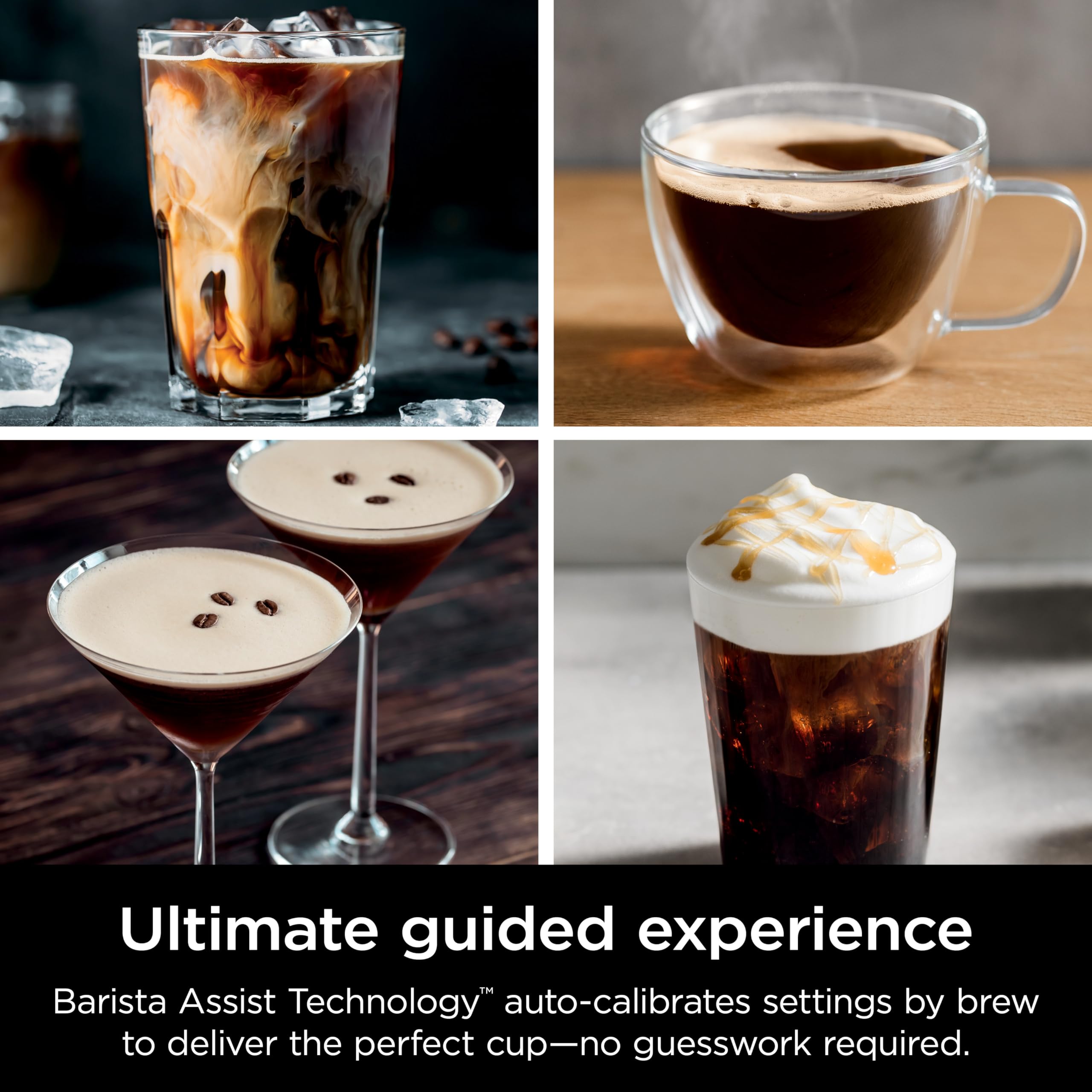 Ninja Luxe Café Premier 3-in-1 Espresso Machine, Drip Coffee, & Rapid Cold Brew | Built-in Coffee Grinder, Hands-Free Milk Frother, Assisted Tamper for Cappuccinos & Lattes | Stainless Steel | ES601