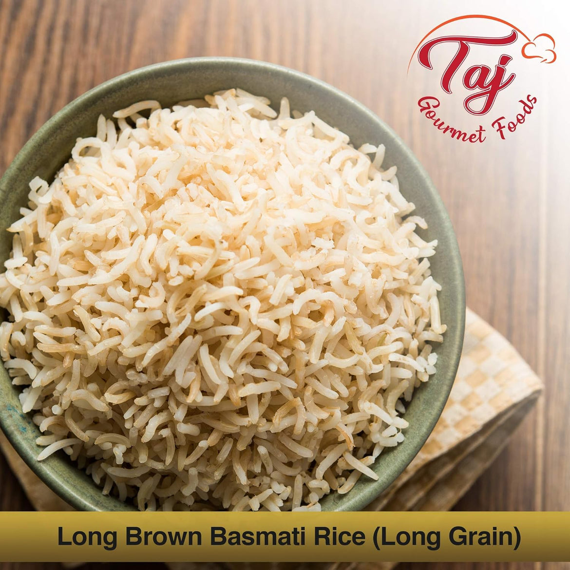 TAJ Gourmet Brown Basmati Rice, Naturally Aged, 10-Pounds