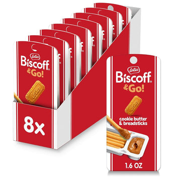 Lotus Biscoff & GO, Cookie Butter and Breadsticks Snack Pack, non-GMO + Vegan, 1.6 Oz (Pack of 8)