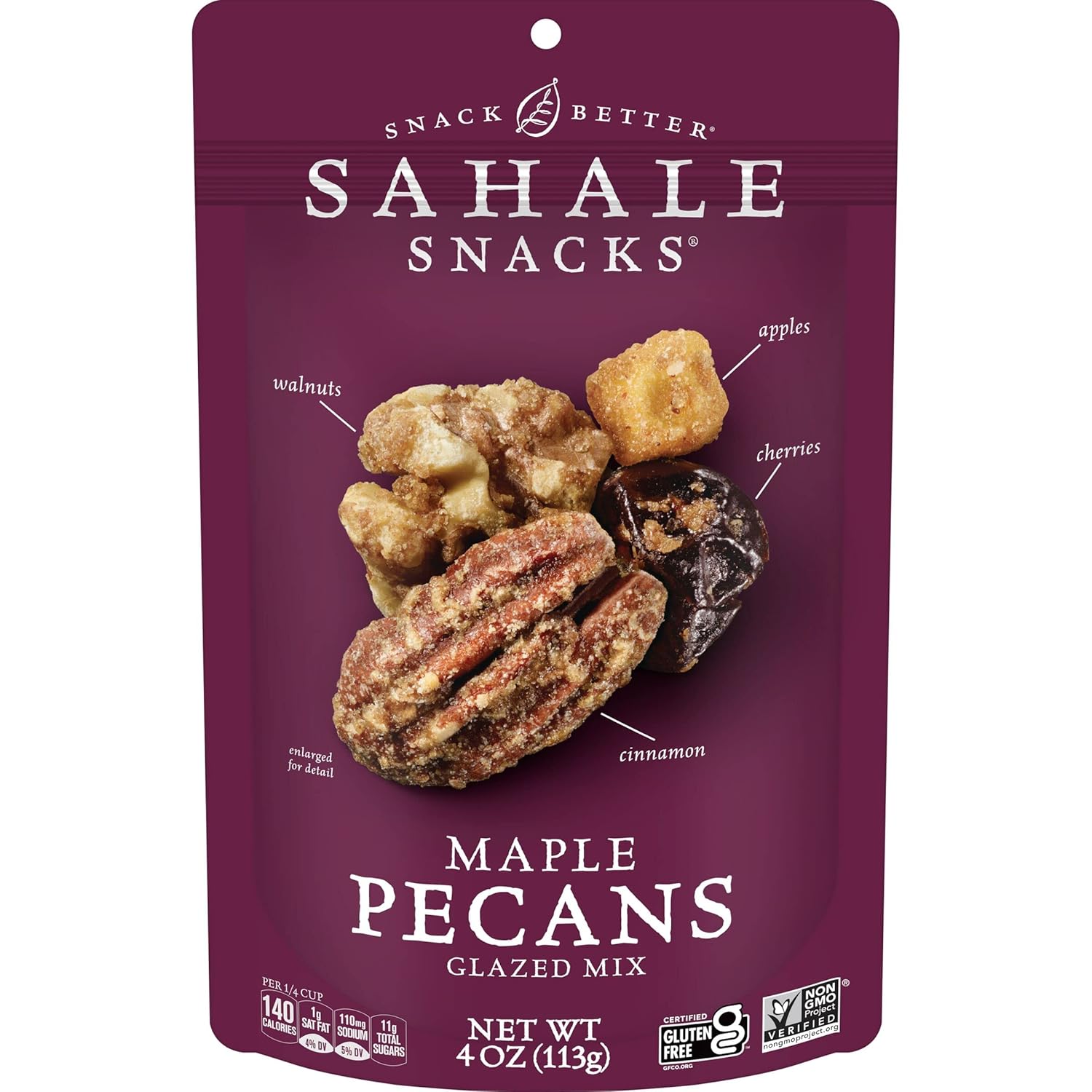 Sahale Snacks Glazed Mix Nut Blend Variety Pack, 1.5 Oz Grab & Go Bags (12 Total Packs) - Four Different Dry-Roasted Deluxe Mixed Nuts Blends Included - Non-GMO Kosher & Certified Gluten-Free Snacks