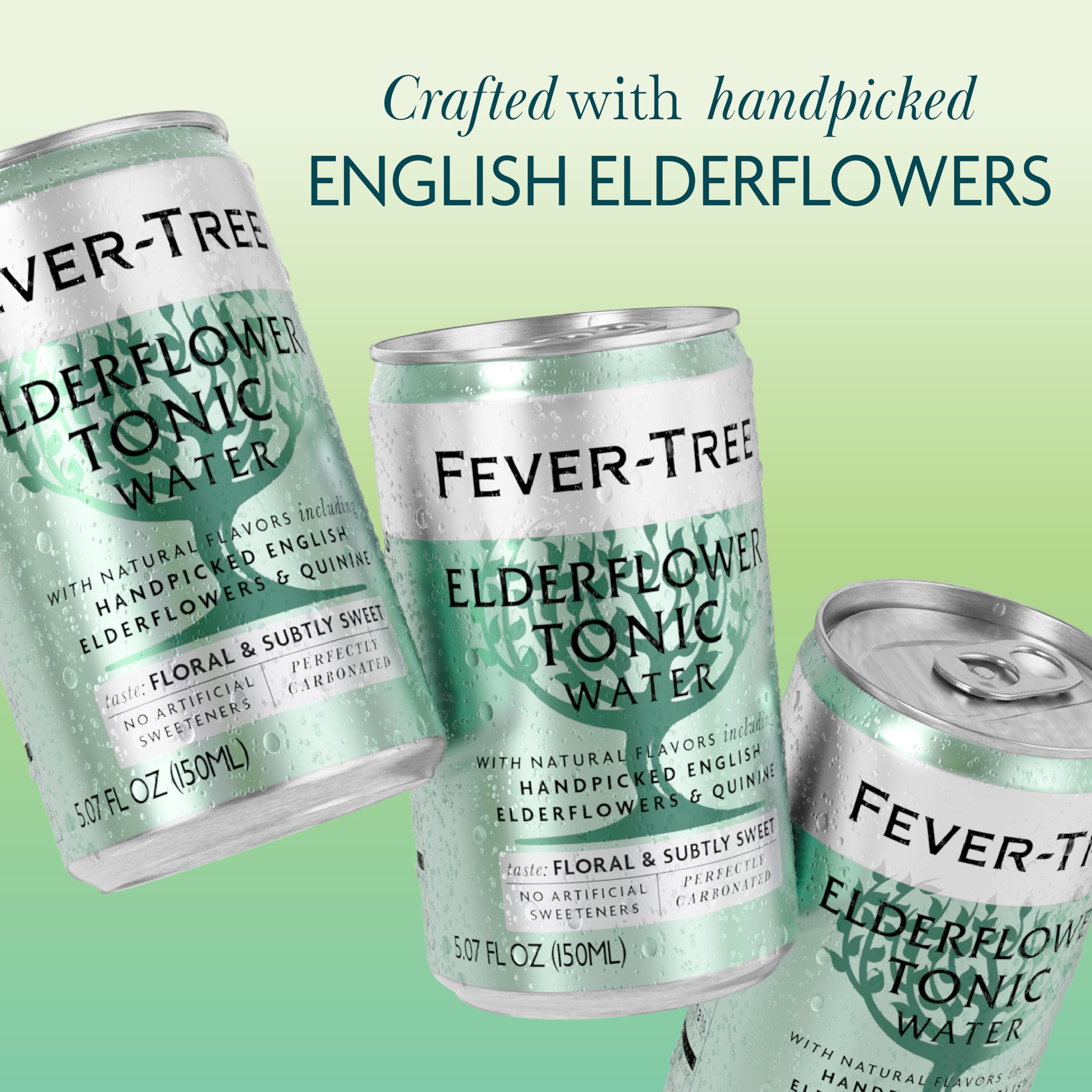 Fever Tree Tonic Water - Premium Quality Mixer - Refreshing Beverage for Cocktails & Mocktails. Naturally Sourced Ingredients, No Artificial Sweeteners or Colors - 150 ML Cans - Pack of 24