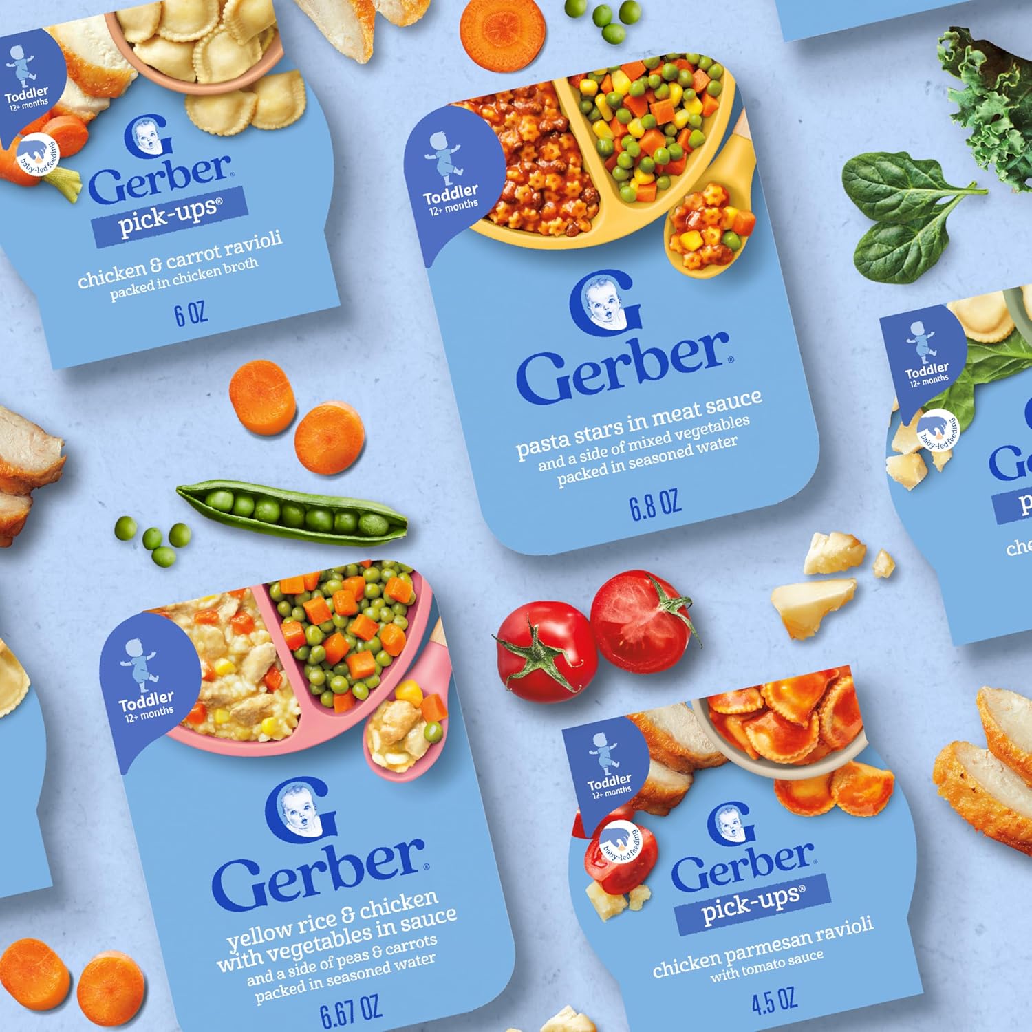 Gerber Toddler Food, Spaghetti Rings in Meat Sauce, Mealtime for Toddler, 6PK