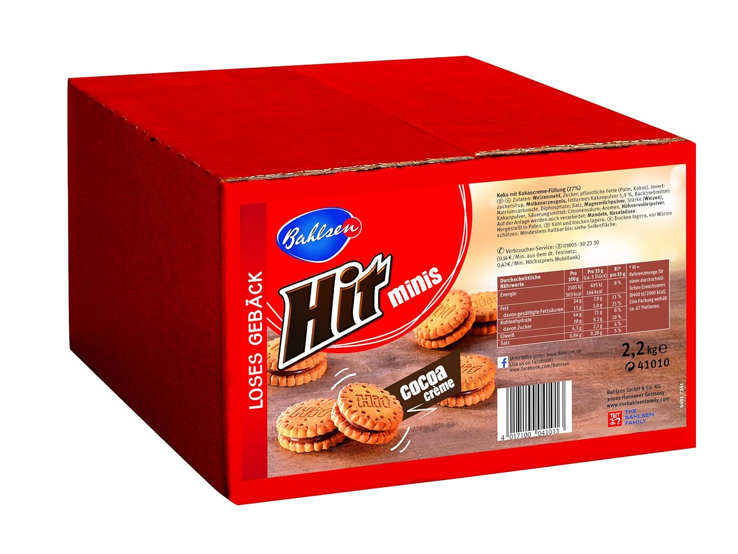 LEIBNIZ Original Butterkeks, 22er Snack Pack, die Nr 1 unter den Butterkeksen, knusprige Kekse in praktischer Großpackung (22 x 50 g), perfekt für unterwegs