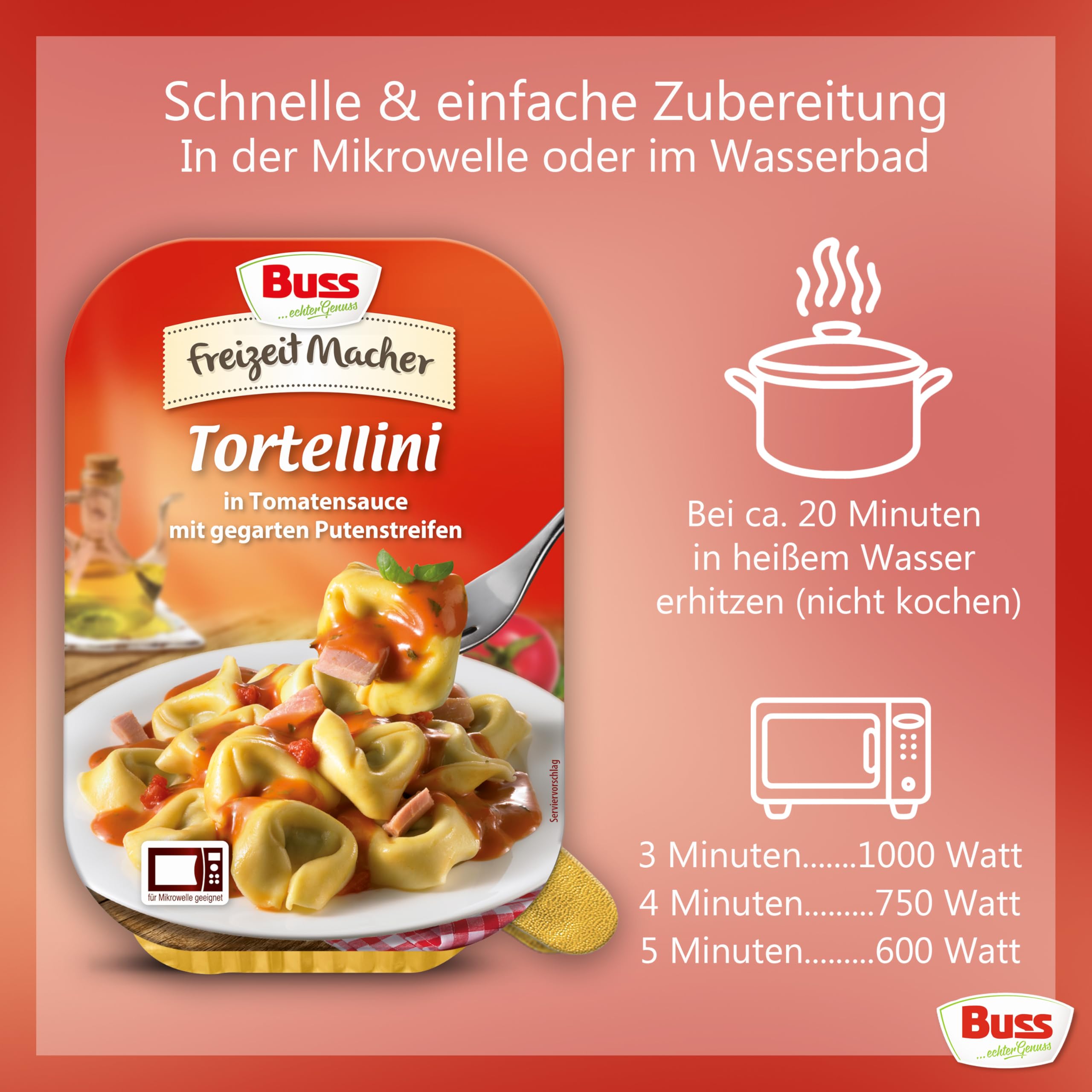 Buss Freizeitmacher Traditioneller Grünkohl Eintopf mit Kartoffeln und Mettenden - Fertiggerichte zum Aufwärmen in Mikrowelle & Topf - Schnell & Einfach Zubereitet - 12 x 300g
