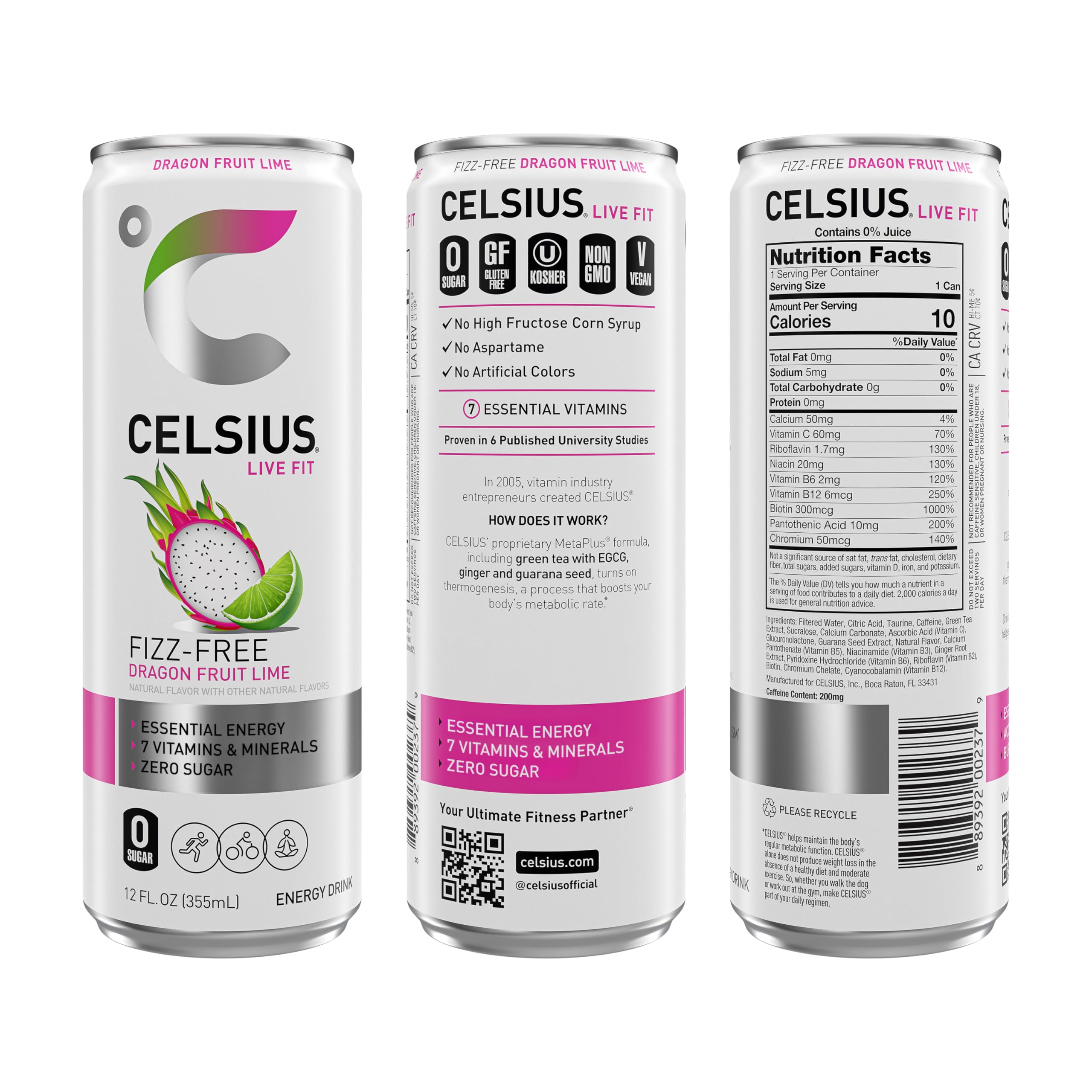 CELSIUS Sparkling Kiwi Guava, Functional Essential Energy Drink 12 Fl Oz (Pack of 12)