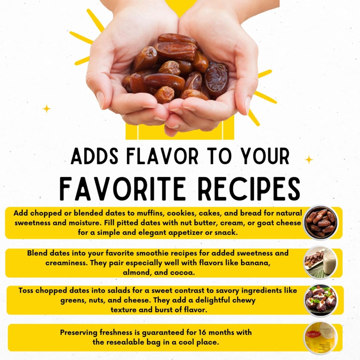 Sunbest Natural Deglet Noor Dates, 5 lbs – Pitted & Whole – Bulk Dried Fruit Snack For Kids & Adults – Naturally Sweet For Baking & Cooking – Sun-Dried, Fiber Rich, Kosher & No Sugar Added (80 oz)