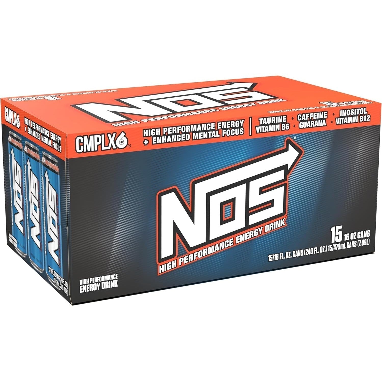 NOS Original: High Performance Energy Drink. 16 fl oz | Pack of 15