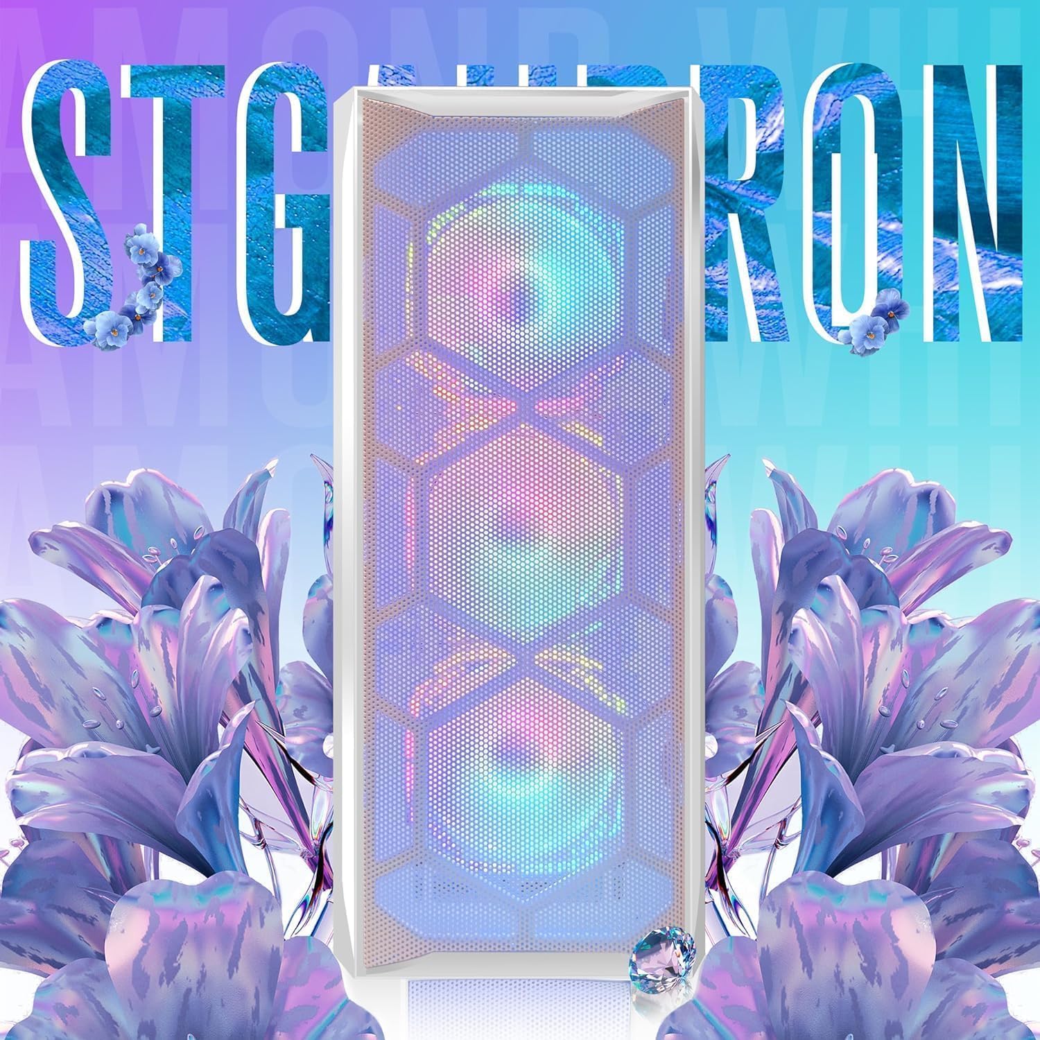 STGAubron Gaming PC Desktop Computer, Intel Core i7 up to 3.9GHz, Radeon RX 580 8G, 16G RAM, 512G SSD, WiFi 6, BT 5.0, RGB Fan x4, Windows 11 Home