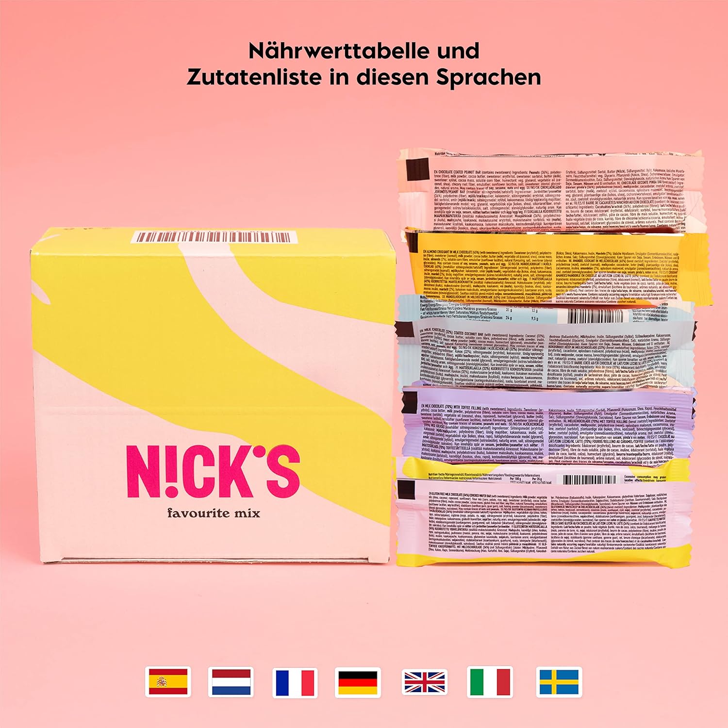 NICKS Keto Riegel Coconut, Schokolade Kokos Snacks, 175 Kalorien, 2 Net carbs, ohne Zuckerzusatz, Glutenfrei, Low carb Süssigkeiten (15x40g)