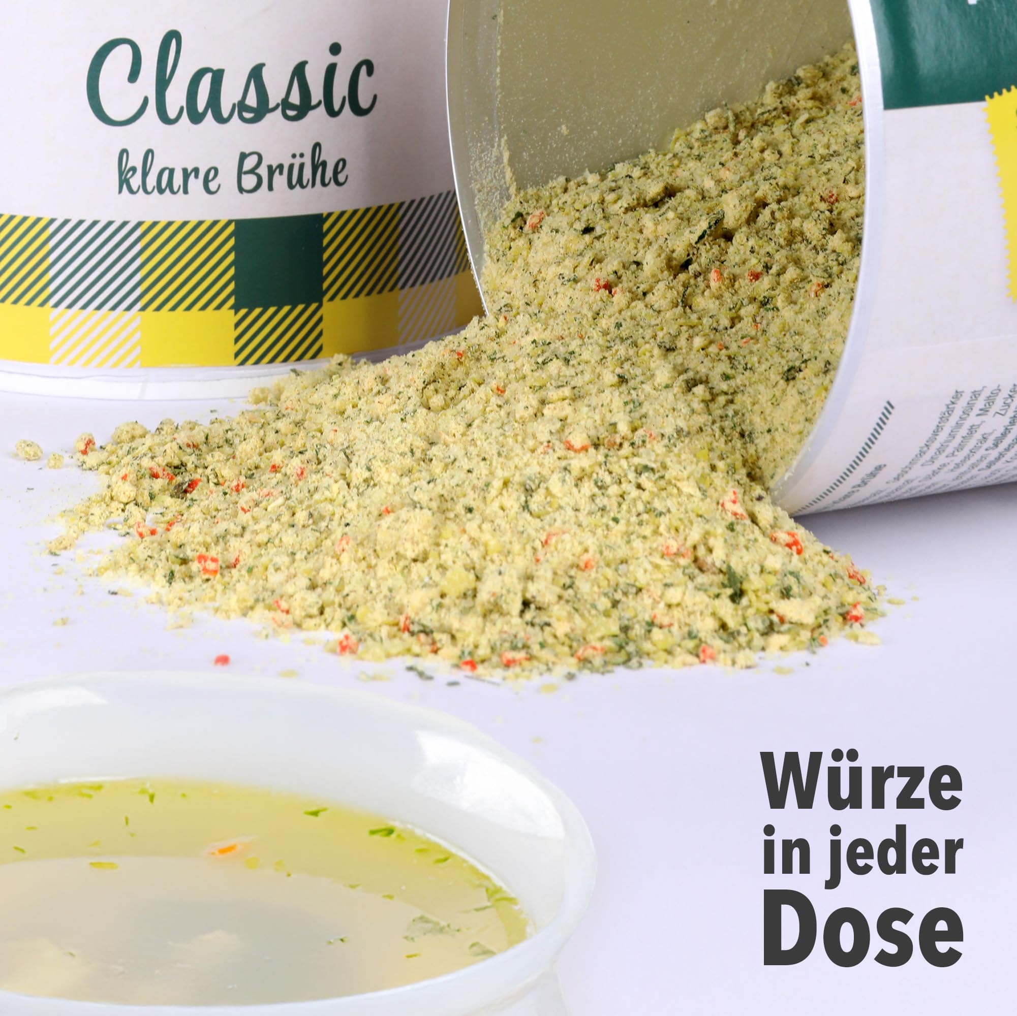 tellofix Classic Klare Brühe 900g, vielseitige Gemüse Brühe, als Universal-Würzmittel zum Verfeinern von Suppen - kalorienarm, glutenfrei, lactosefrei & vegan, keine Farb- oder Konservierungssstoffe