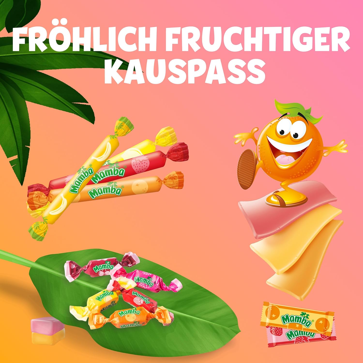 Mamba Beach Mix – 1 x 160g – Fruchtige Kaubonbons mit Mamba Beach Surfer, Mamba Beach Sticks & Mamba Beach Bites – Fruchtgummi Mix einzeln verpackt