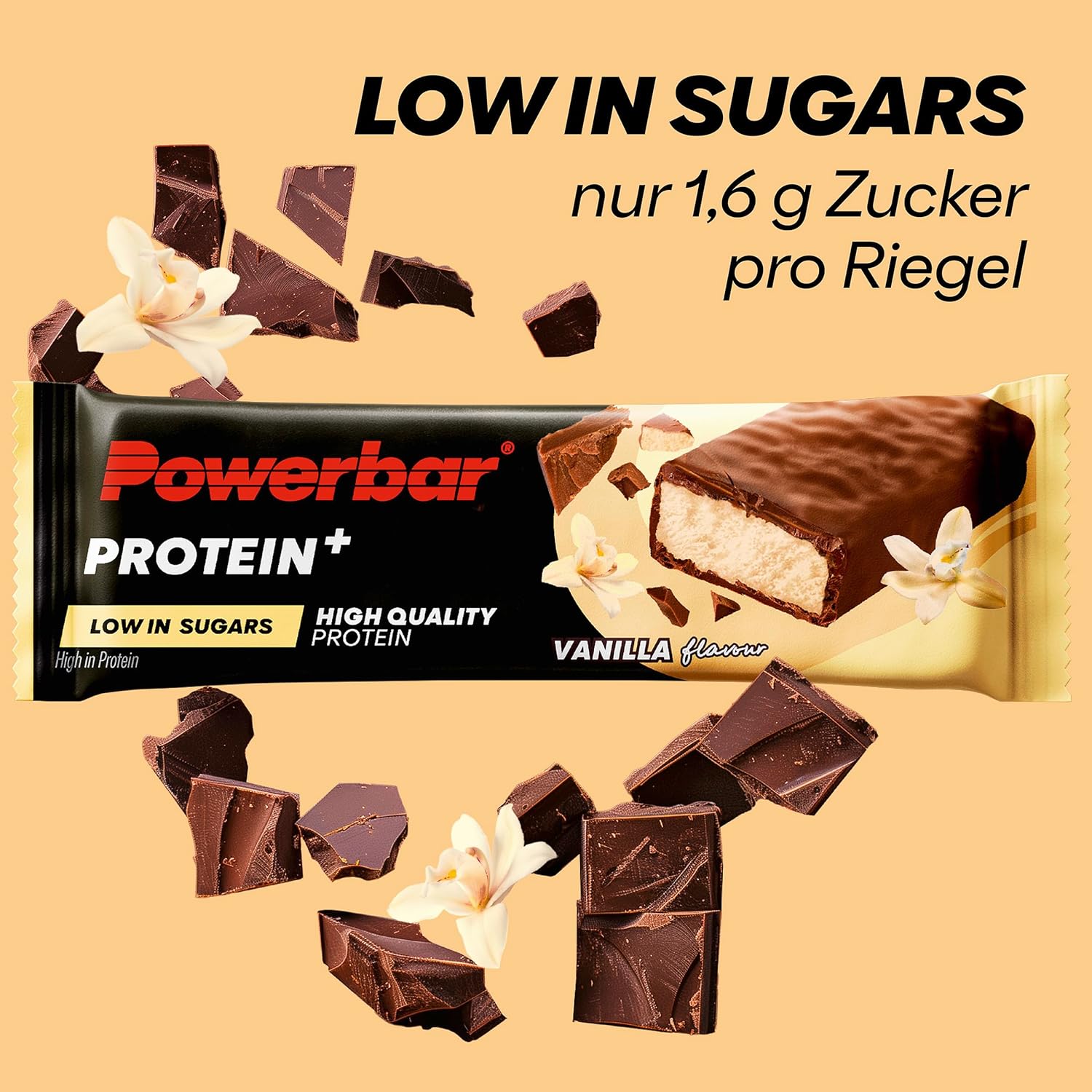 Powerbar - Protein Plus - Low Sugar - Chocolate-Brownie - 30x35g - Riegel mit nur 107 Kcal - Fitnessriegel mit Ballaststoffen