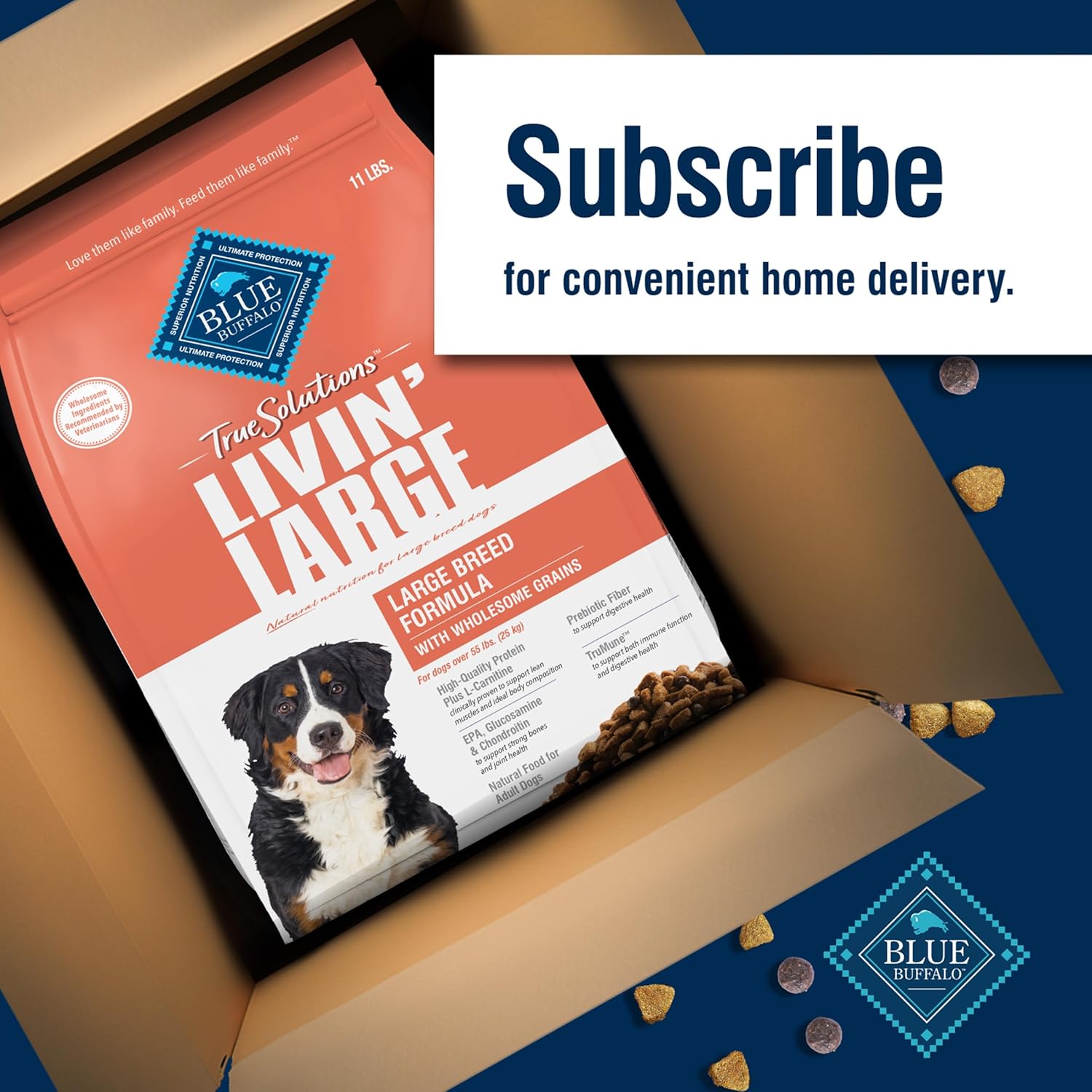 Blue Buffalo True Solutions Large Breed Care Natural Dry Dog Food for Adult Large Breed Dogs, Chicken, 24-lb. Bag