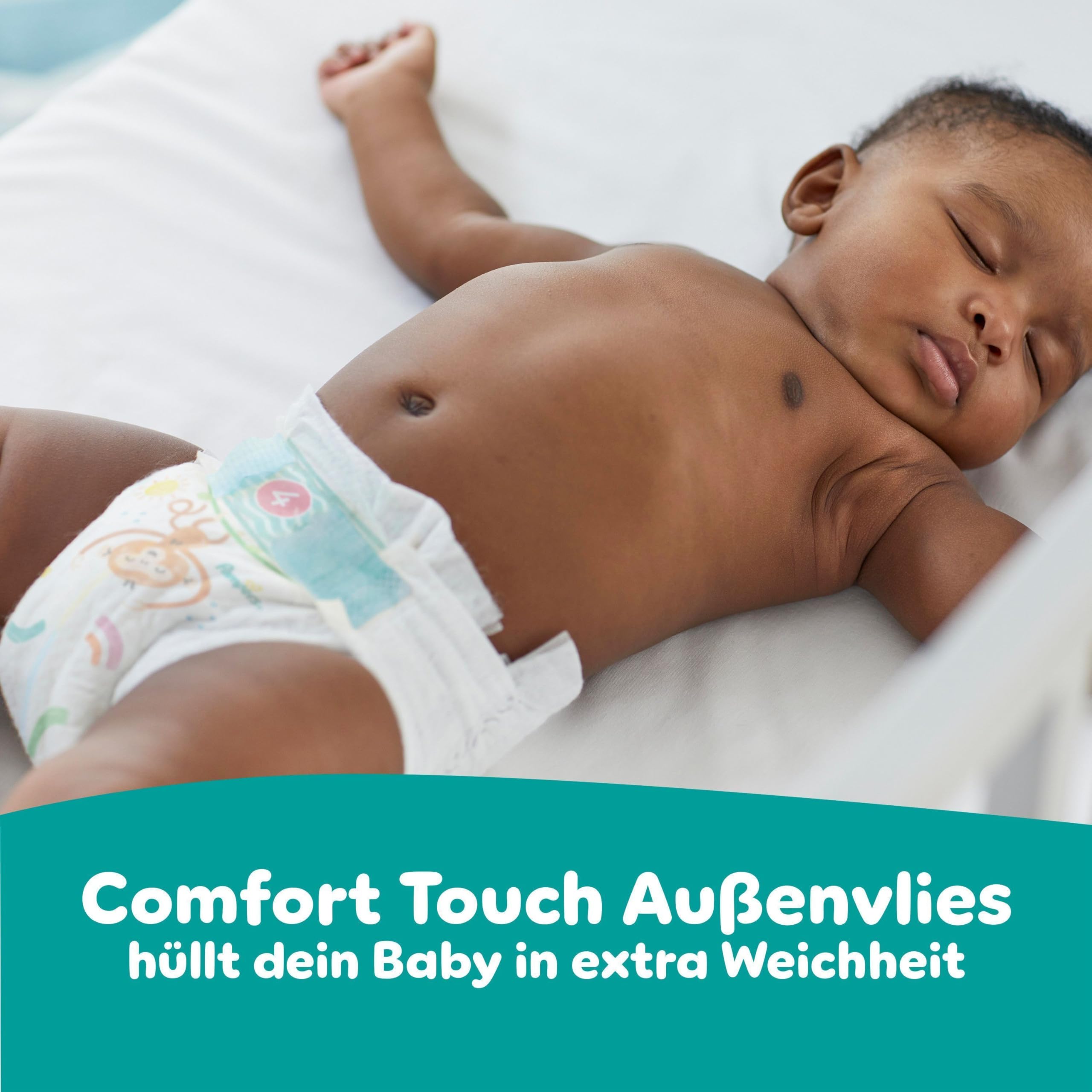 Pampers Baby-Dry Größe 8, 144 Windeln, 17kg+, Bis zu 100% Auslaufschutz & Komfort die ganze Nacht