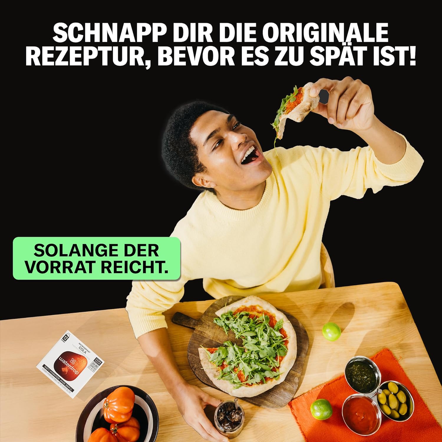 waterdrop® Original Cola - letzte Chance – 36 Drops Würfel ohne Kalorien - Klassische Rezeptur, Geschmack für Wasser, zuckerfrei - Zero Cola Getränkepulver - Softdrink Alternative - kalorienfrei