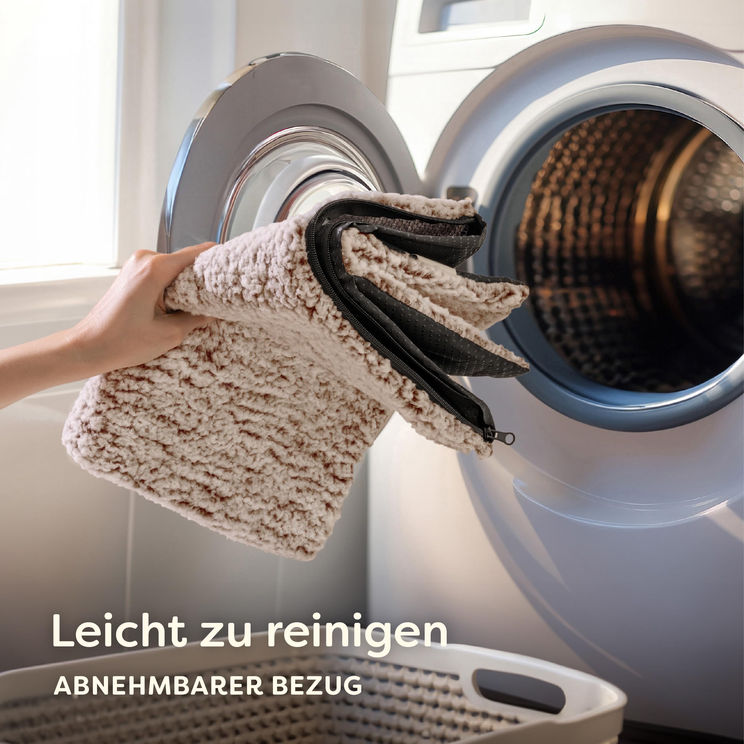 Knupis Selbstheizende Decke für Katzen Grau 60x45cm – Weich & kuschelige Katzendecke – Waschbarer Bezug – Mit Rutschfester Unterseite – Heizdecke für Katzen – Wärmekissen Katze – Grau