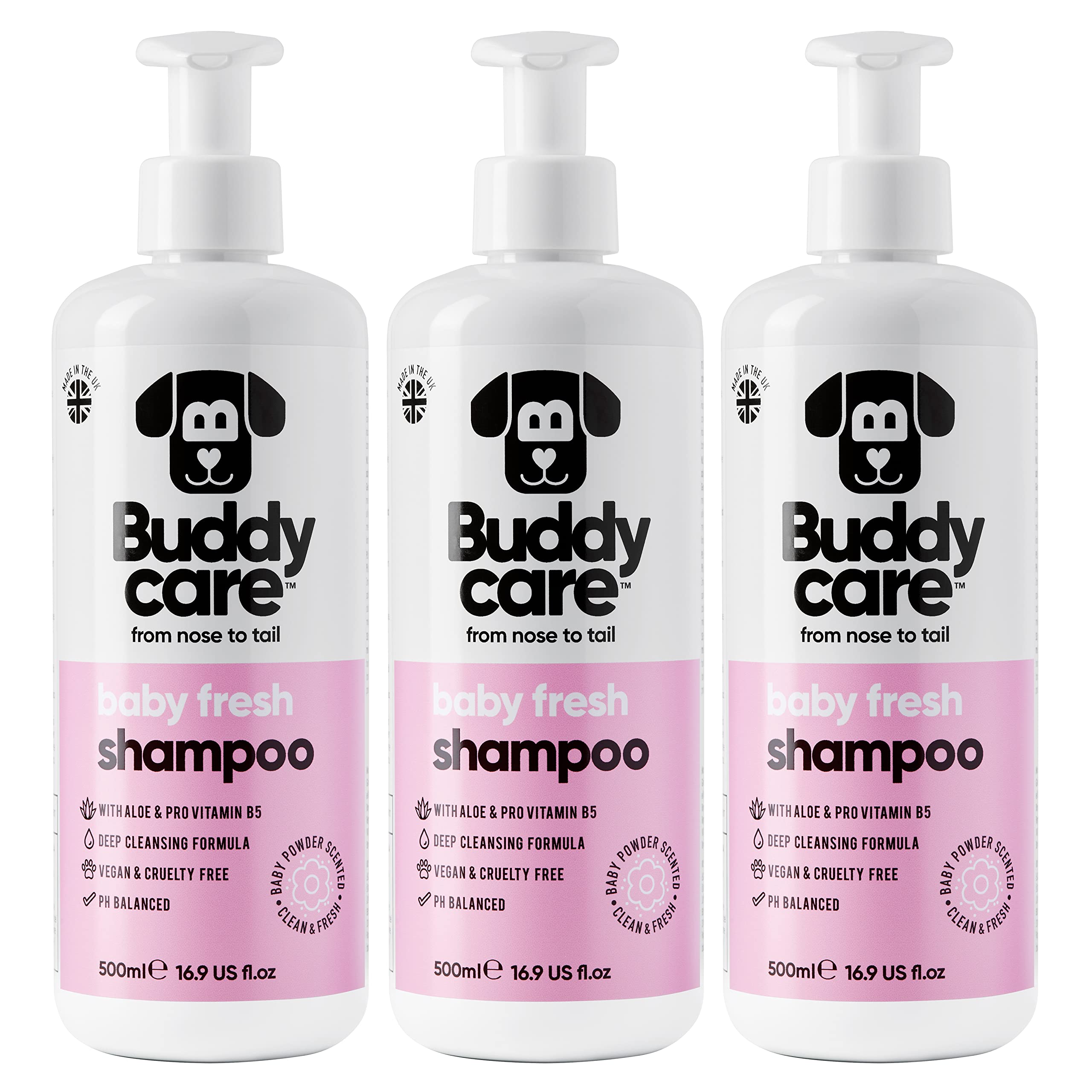 2in1 Hundeshampoo und Conditioner von Buddycare (500ml) - Praktisches Hundeshampoo langhaar und welpen Shampoo Mit Aloe Vera und Pro-Vitamin B5 Rückfettendes Shampoo Für Alle Hunderassen