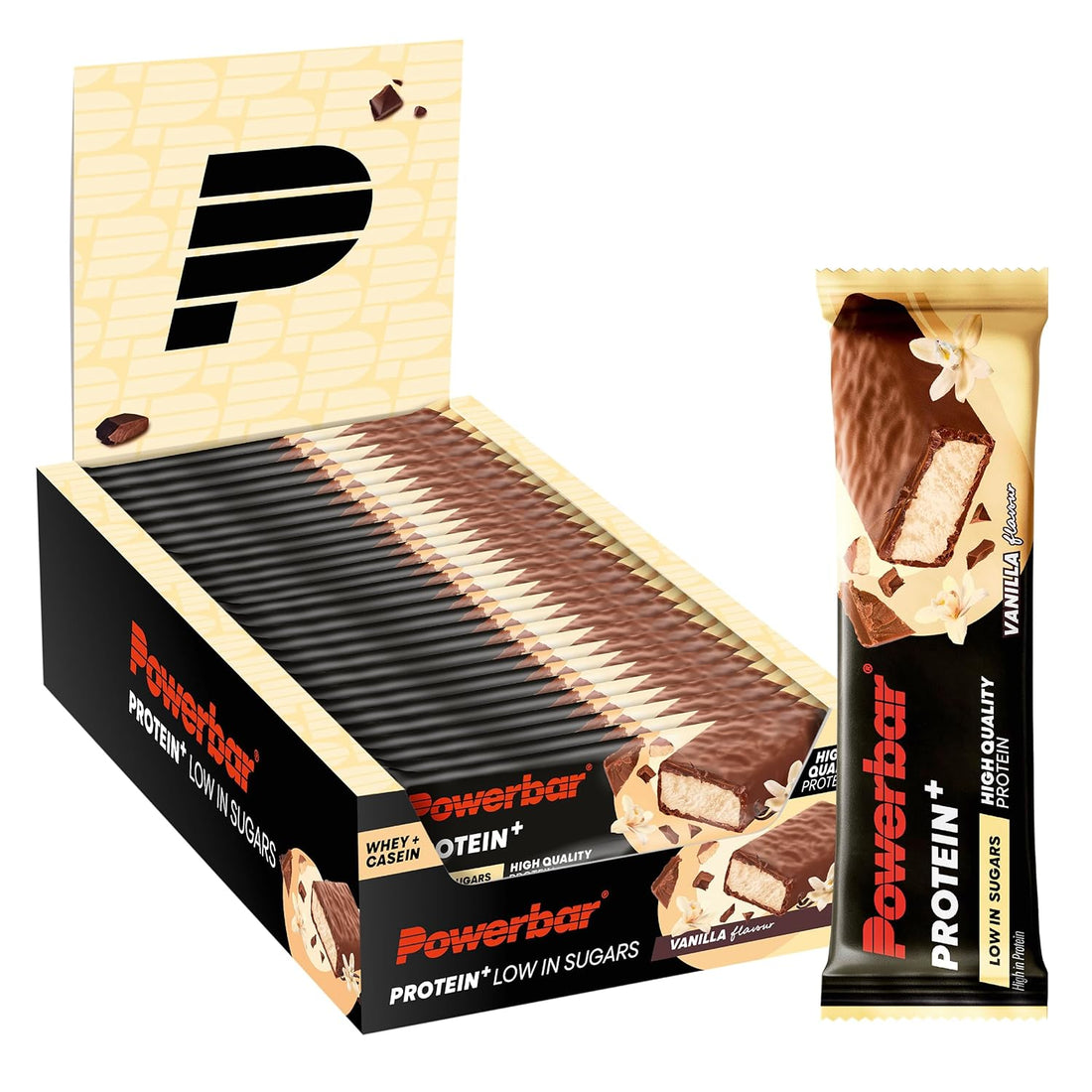 Powerbar - Protein Plus - Low Sugar - Chocolate-Brownie - 30x35g - Riegel mit nur 107 Kcal - Fitnessriegel mit Ballaststoffen
