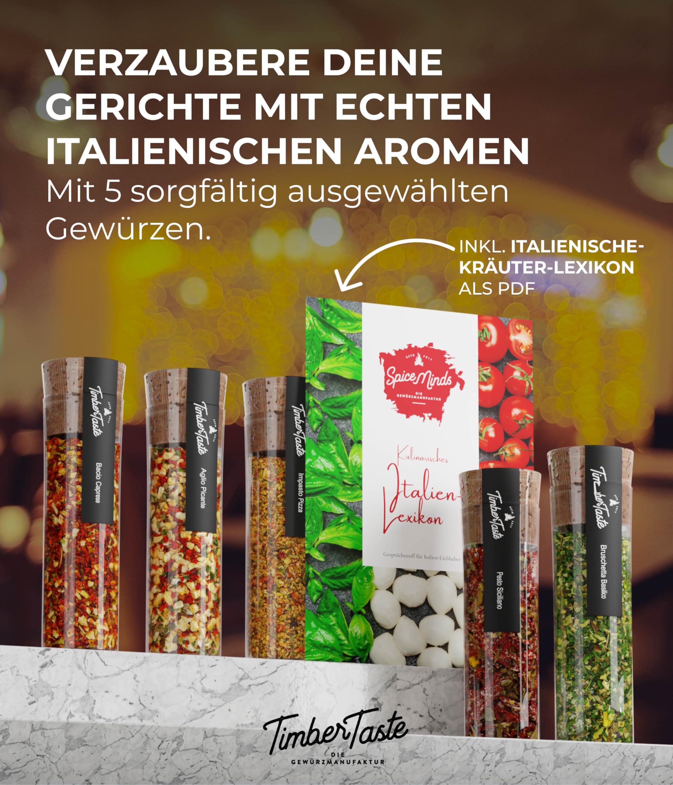 TIMBER TASTE® Grillgewürze Geschenkset - 5 premium BBQ Gewürze Rubs & Marinaden in edler Geschenkbox | Geschenke für Männer | Vatertag Geschenk | Gewürze Geschenkset ideal zum Grillen Geschenk Set