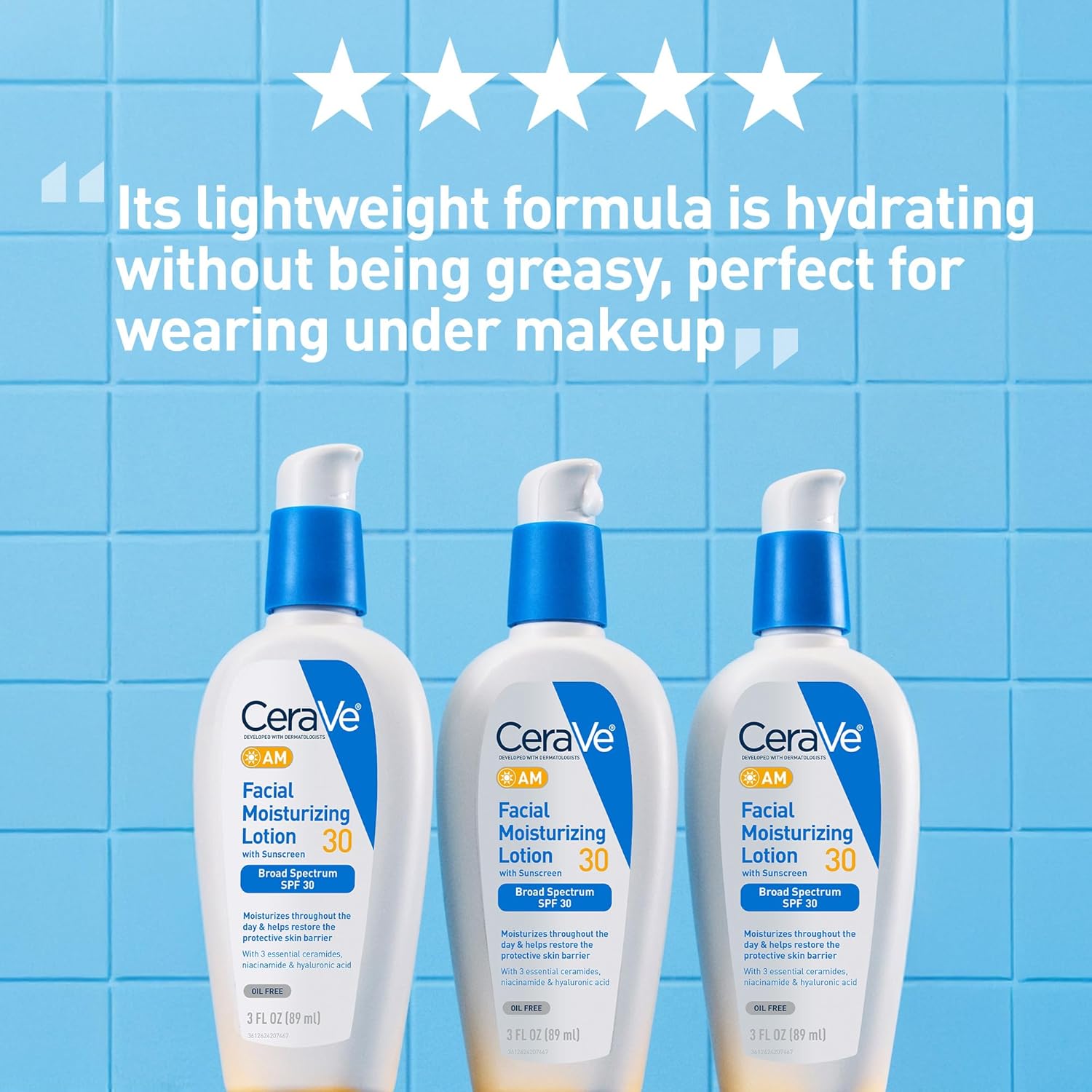 Cerave Pm Facial Moisturizing Lotion, 3 Oz., Multiplied With Derma Roller, 3 Fl Oz (Pack Of 1)