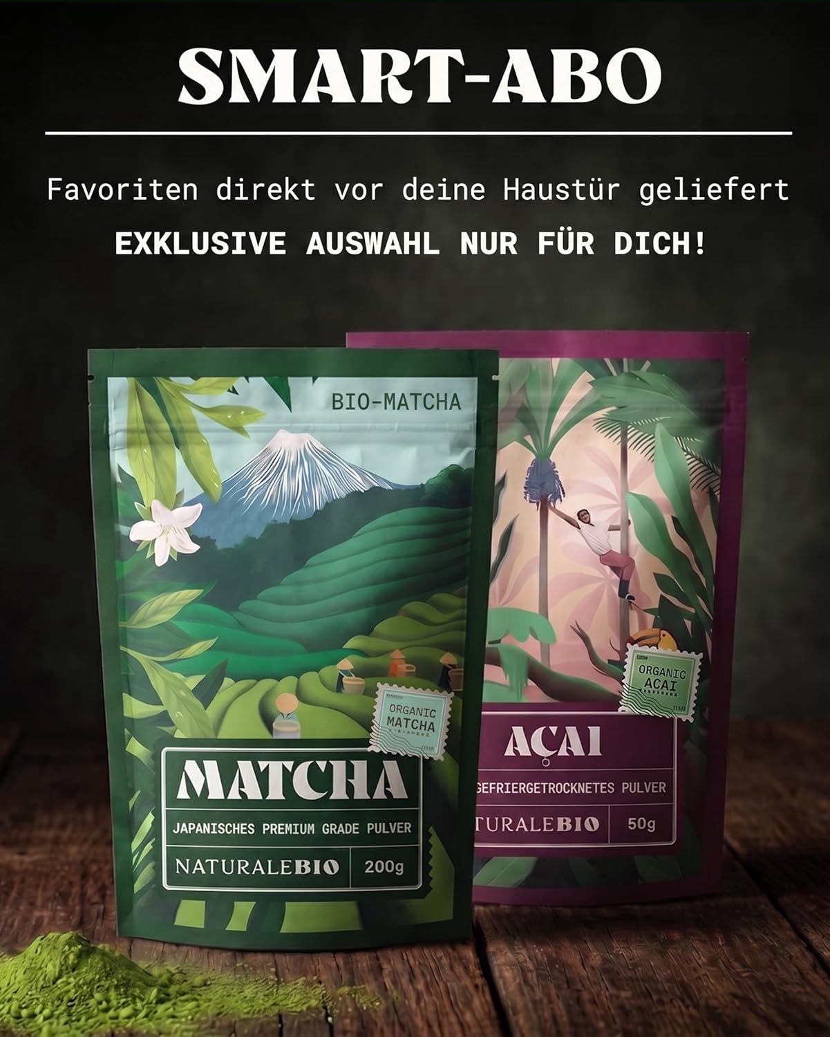 NaturaleBio Matcha Tee Pulver Bio - Premium-Qualität - 100g. Original Green Tea aus Japan. Japanischer ideal zum Trinken. Grüntee für Latte, Smoothies Getränk. Hergestellt in Uji, Kyoto.