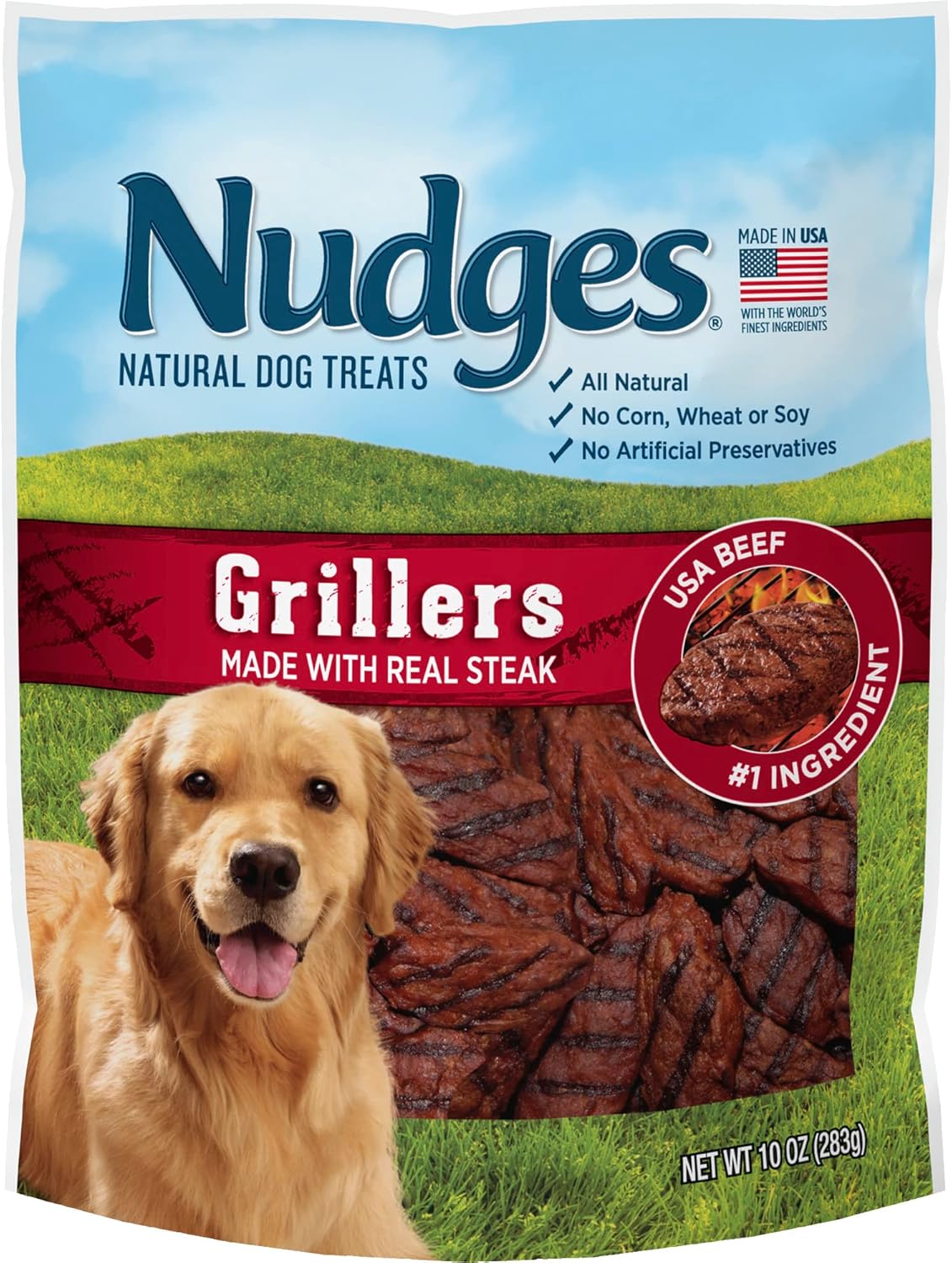 Blue Buffalo Nudges Homestyle Natural Dog Treats, Made in the USA with Real Chicken, Peas, and Carrots, 16-oz. Bag