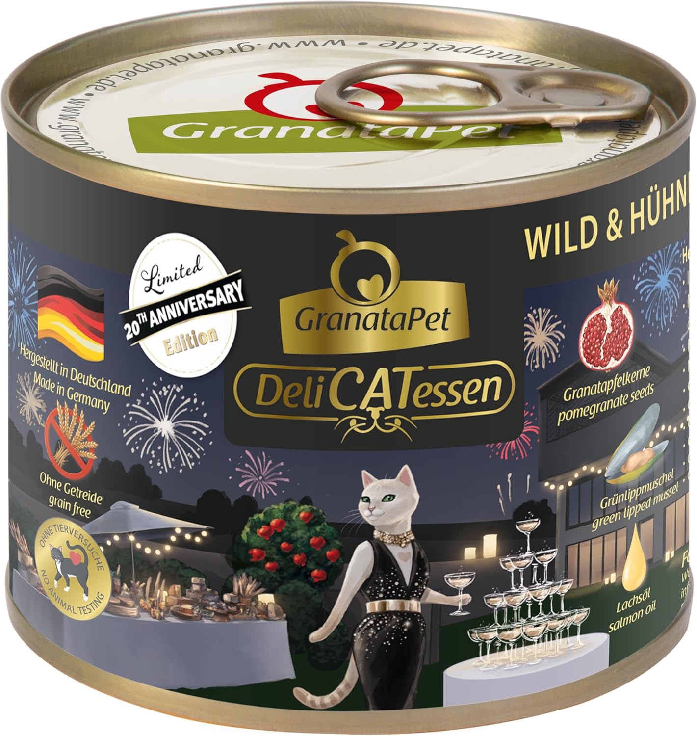GranataPet DeliCatessen Huhn PUR, Nassfutter für Katzen, Futter ohne Getreide & ohne Zuckerzusätze, Katzenfutter mit hohem Fleischanteil & hochwertigen Ölen, 6 x 400 g