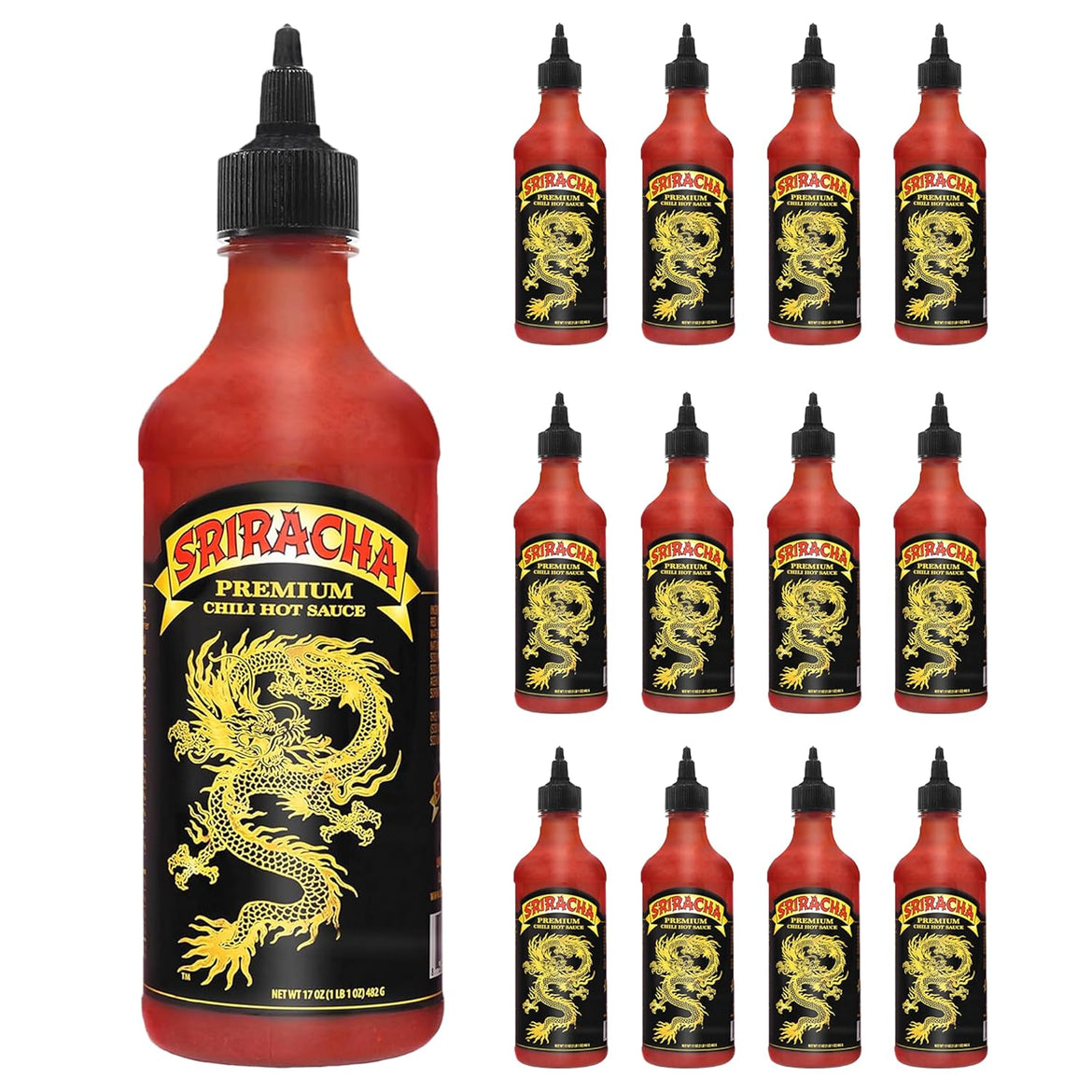 Underwood Ranches Dragon Sriracha Sauce - Hot Sauce for Eggs, Pizza, Mexican Dishes, and More - Holiday Gift for Christmas 17 oz - 2 Pack