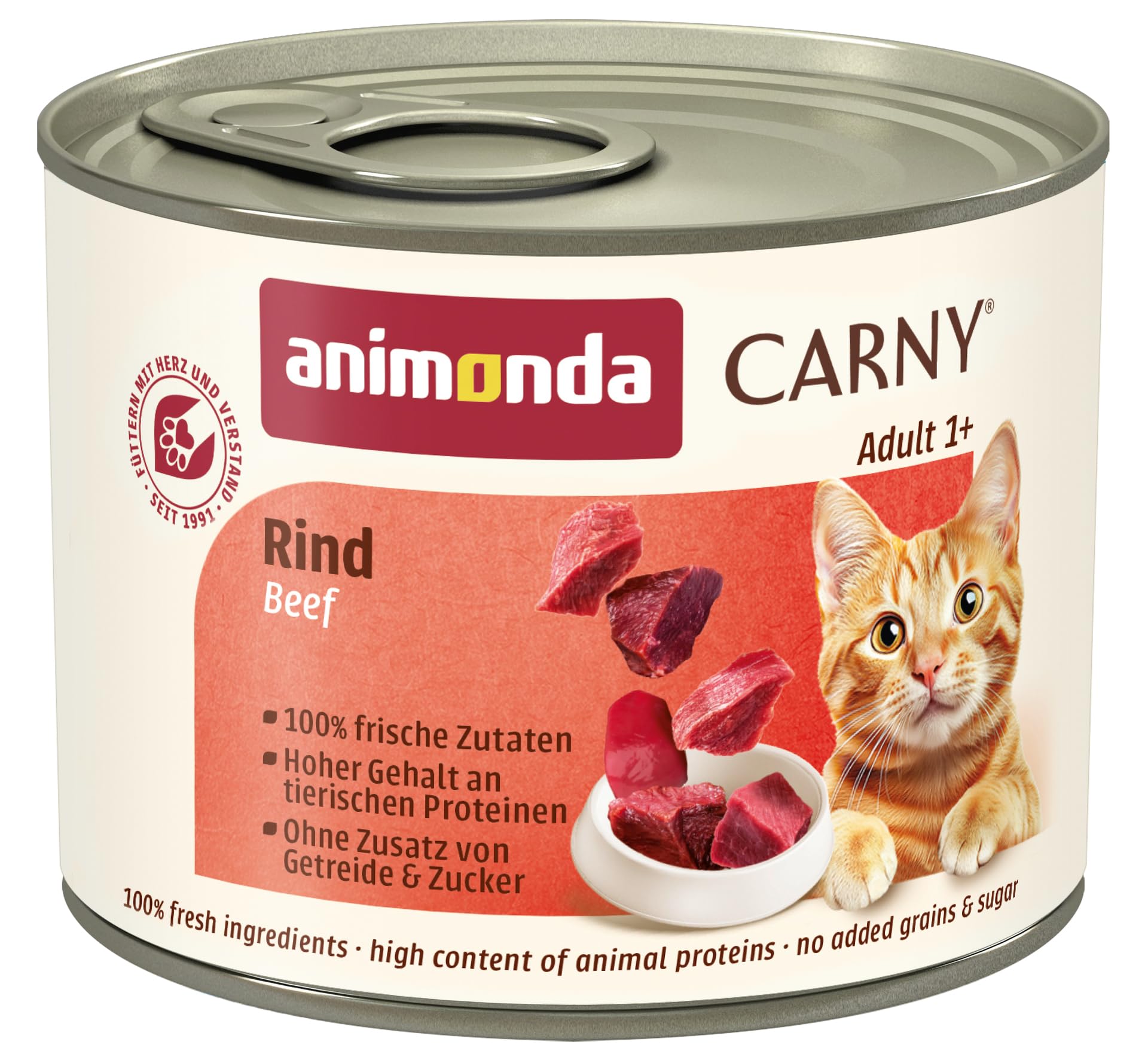 animonda Carny Adult Huhn + Lachs (6 x 400 g), Katzennassfutter für ausgewachsene Katzen, Nassfutter mit 100 % frischen, fleischlichen Zutaten, Katzenfutter ohne Getreide und Zucker