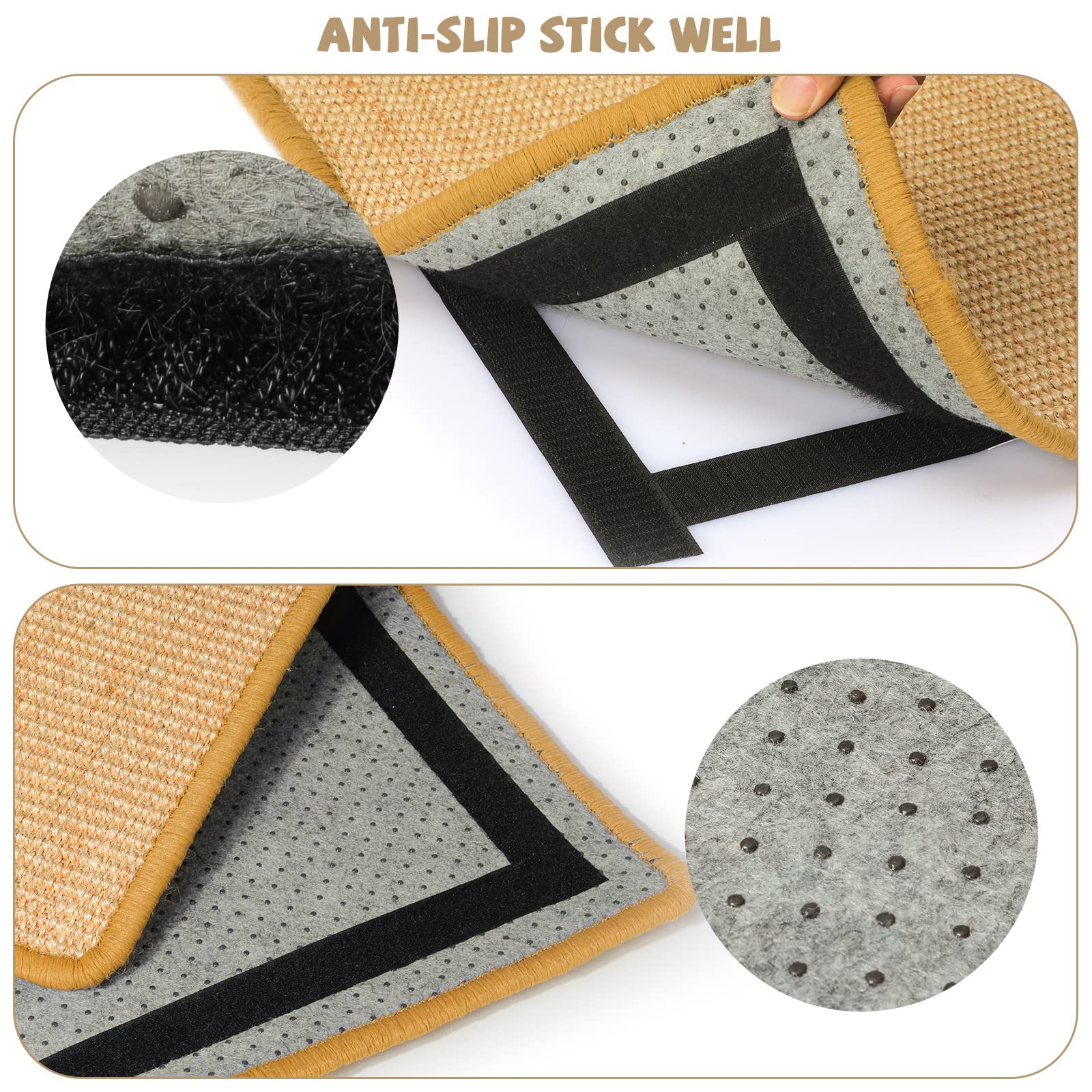Graciadeco 2 Kratzmatte Katze Wand Sisal Teppich, 60 x 40cm Katzen Kratzbrett Natürlich Katzenkratzbretter, Katzenteppich Sisalmatte Kratzecke für Schützt Möbel, Sofas & Teppiche grau