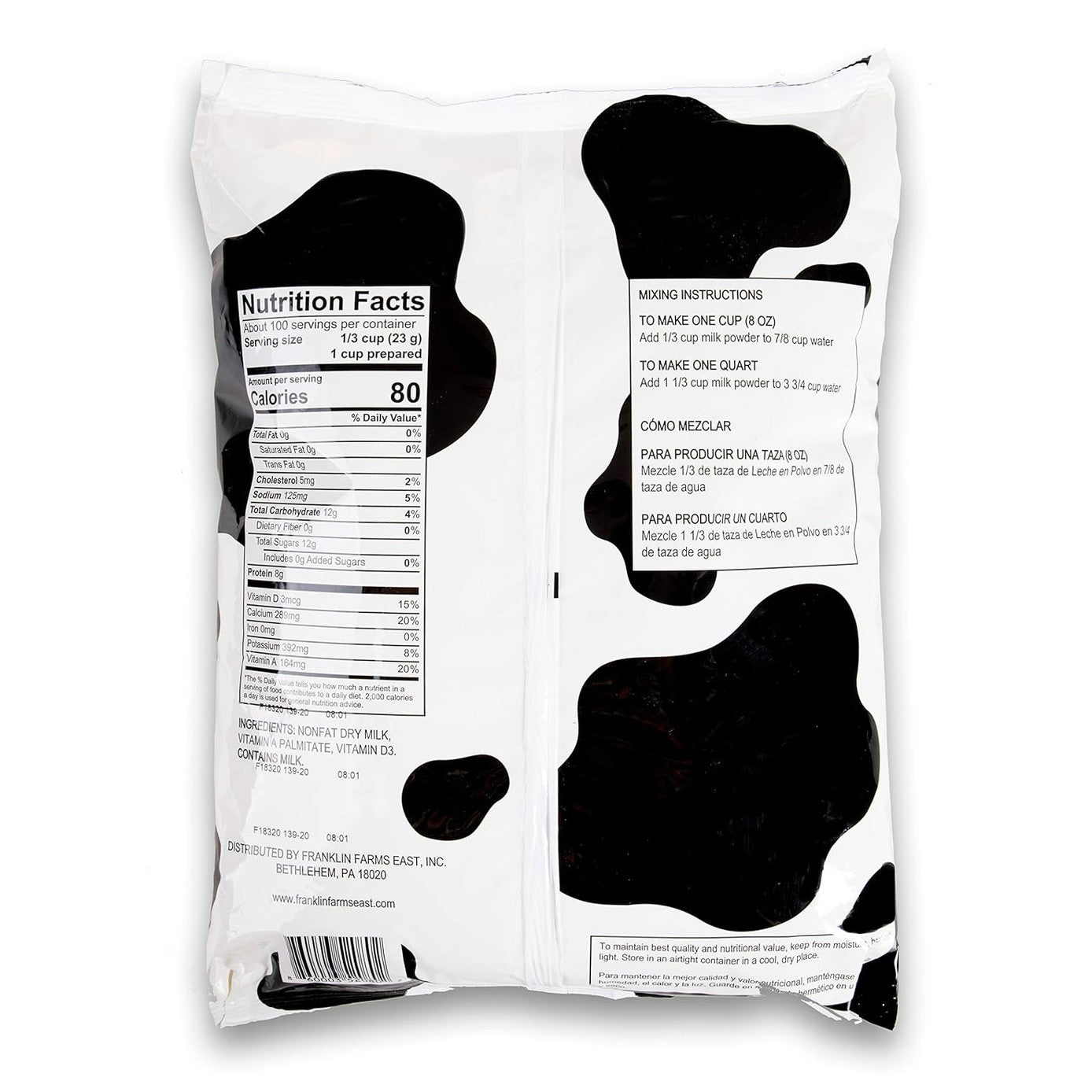 Premium USA Instant Nonfat Dry Milk - 5 pound bulk bag
