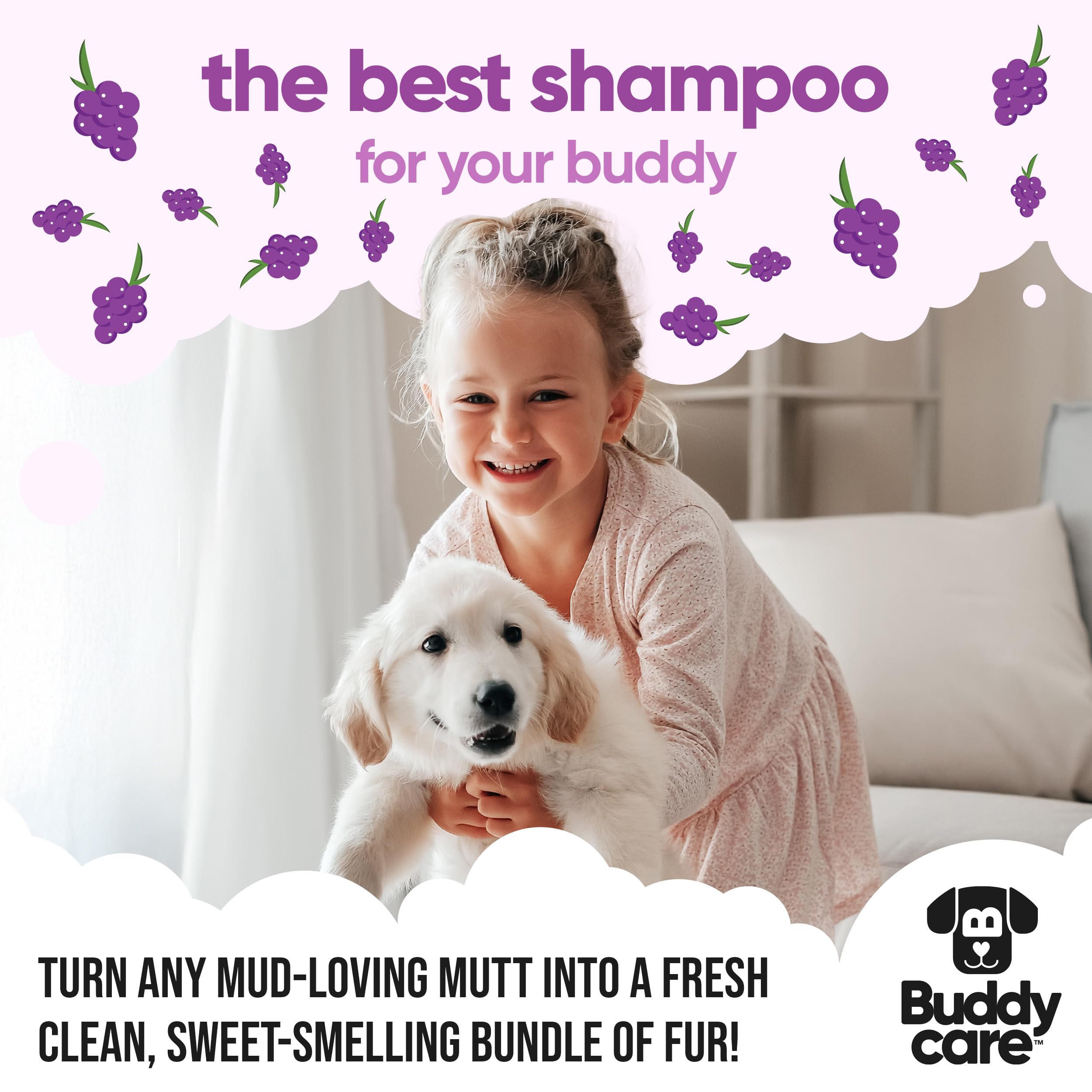 2in1 Hundeshampoo und Conditioner von Buddycare (500ml) - Praktisches Hundeshampoo langhaar und welpen Shampoo Mit Aloe Vera und Pro-Vitamin B5 Rückfettendes Shampoo Für Alle Hunderassen