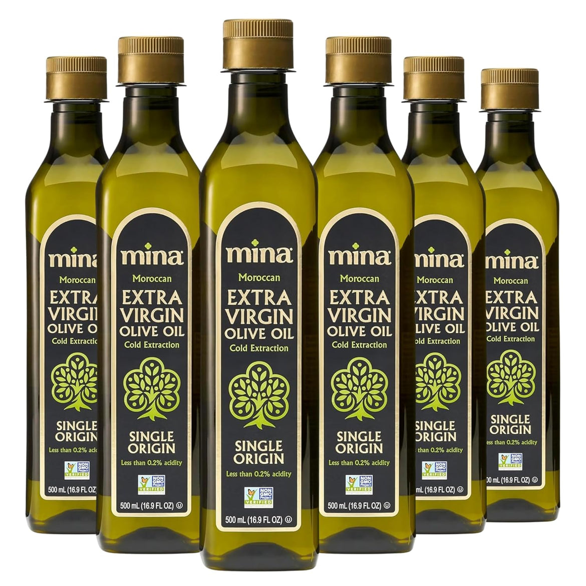 Mina Moroccan Olive Oil Extra Virgin 68 Fl Oz, New Harvest, Polyphenol Rich Olive Oil, Single Origin Extra Virgin Olive Oil, Cold Extraction, Less than 0.2% Acidity, 2 L
