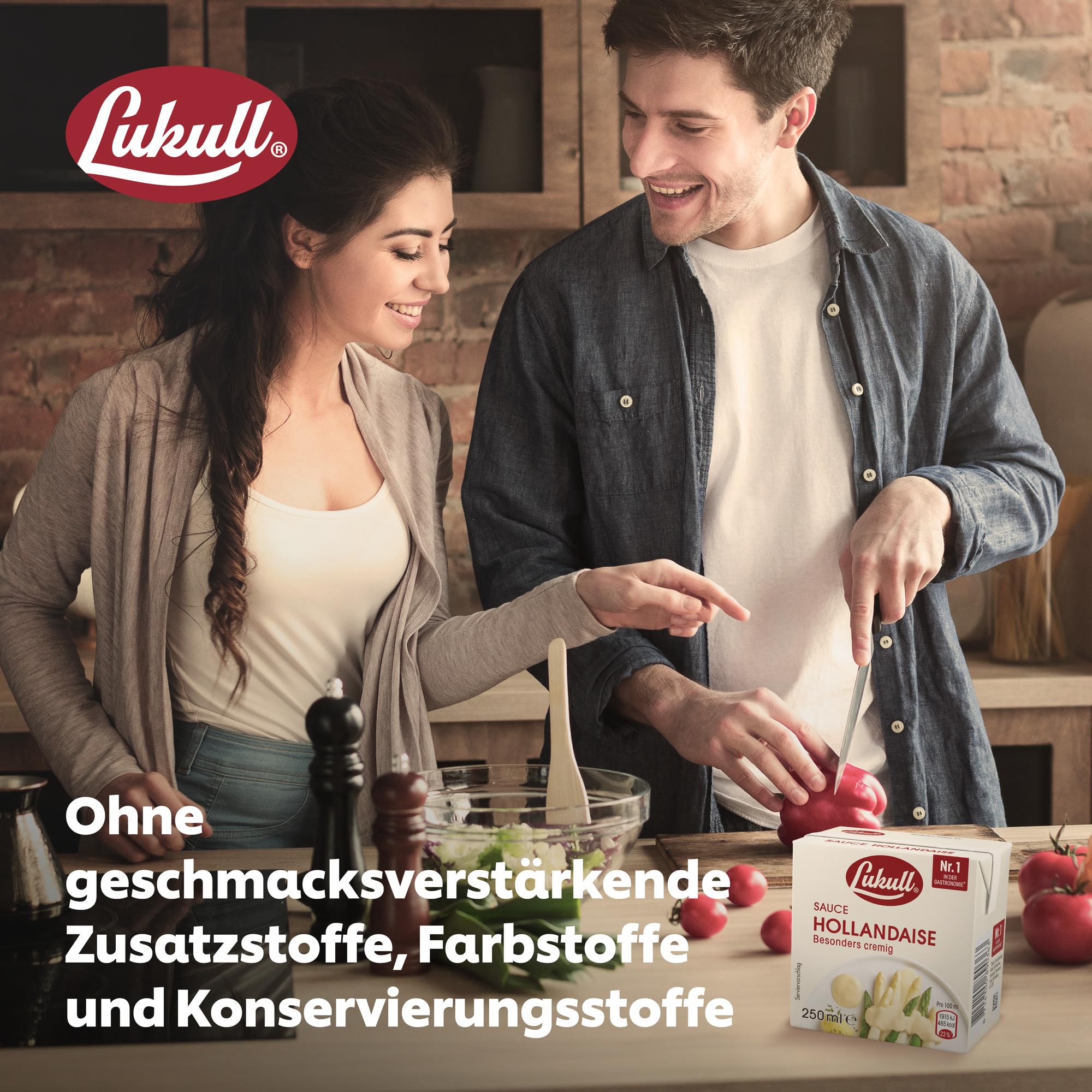 Lukull Sauce Lukull Hollandaise besonders cremige Sauce zu Spargel, Gemüse, Fleisch und Fisch, 250 ml tafelfertige Sauce 12 Stück
