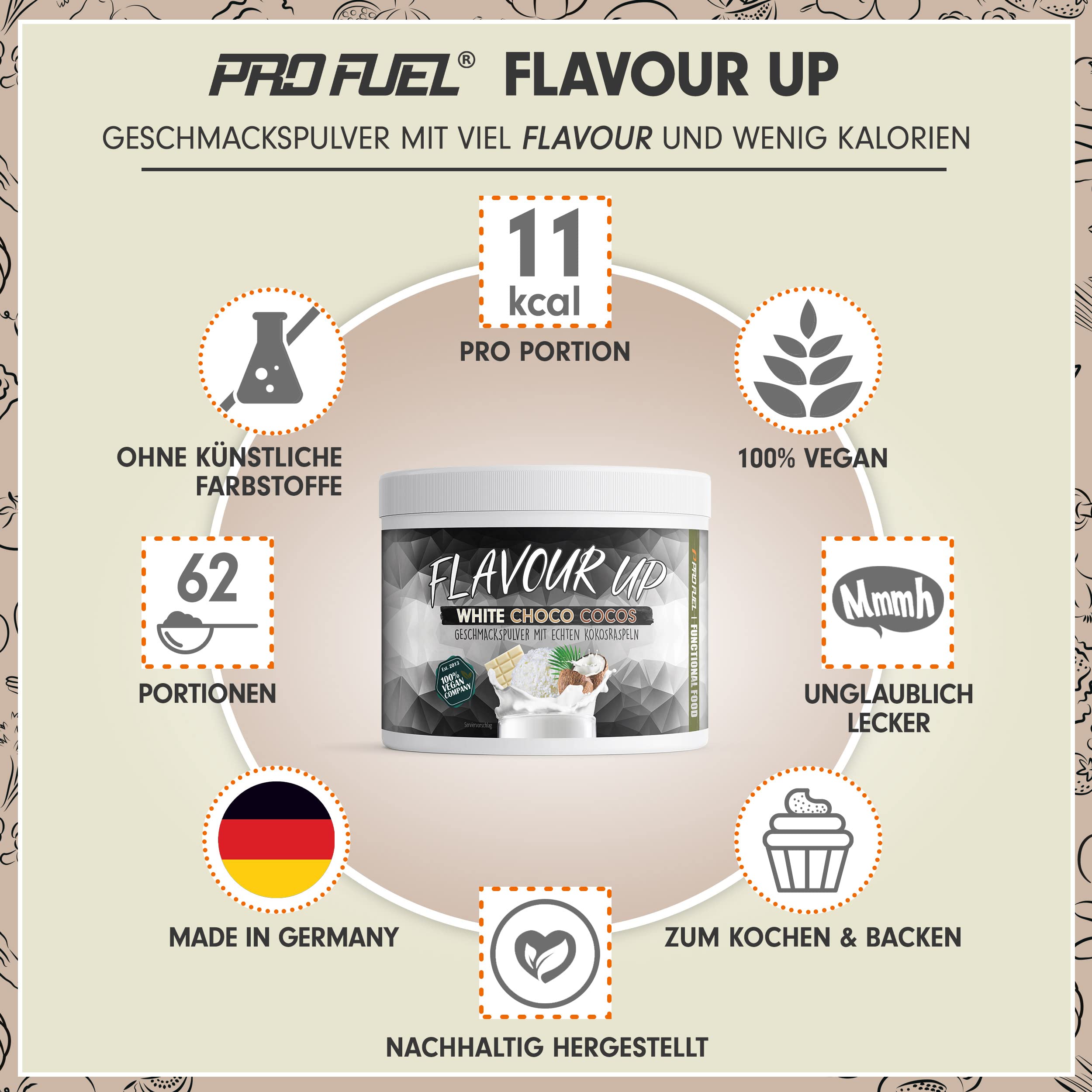 Geschmackspulver MIX PACK mit 8x30g Proben, 8 unglaublich leckere Flavours, nur 8-14 kcal pro Portion, Aroma & angenehme Süße, vielseitig einsetzbar für Lebensmittel & Getränke, FLAVOUR UP